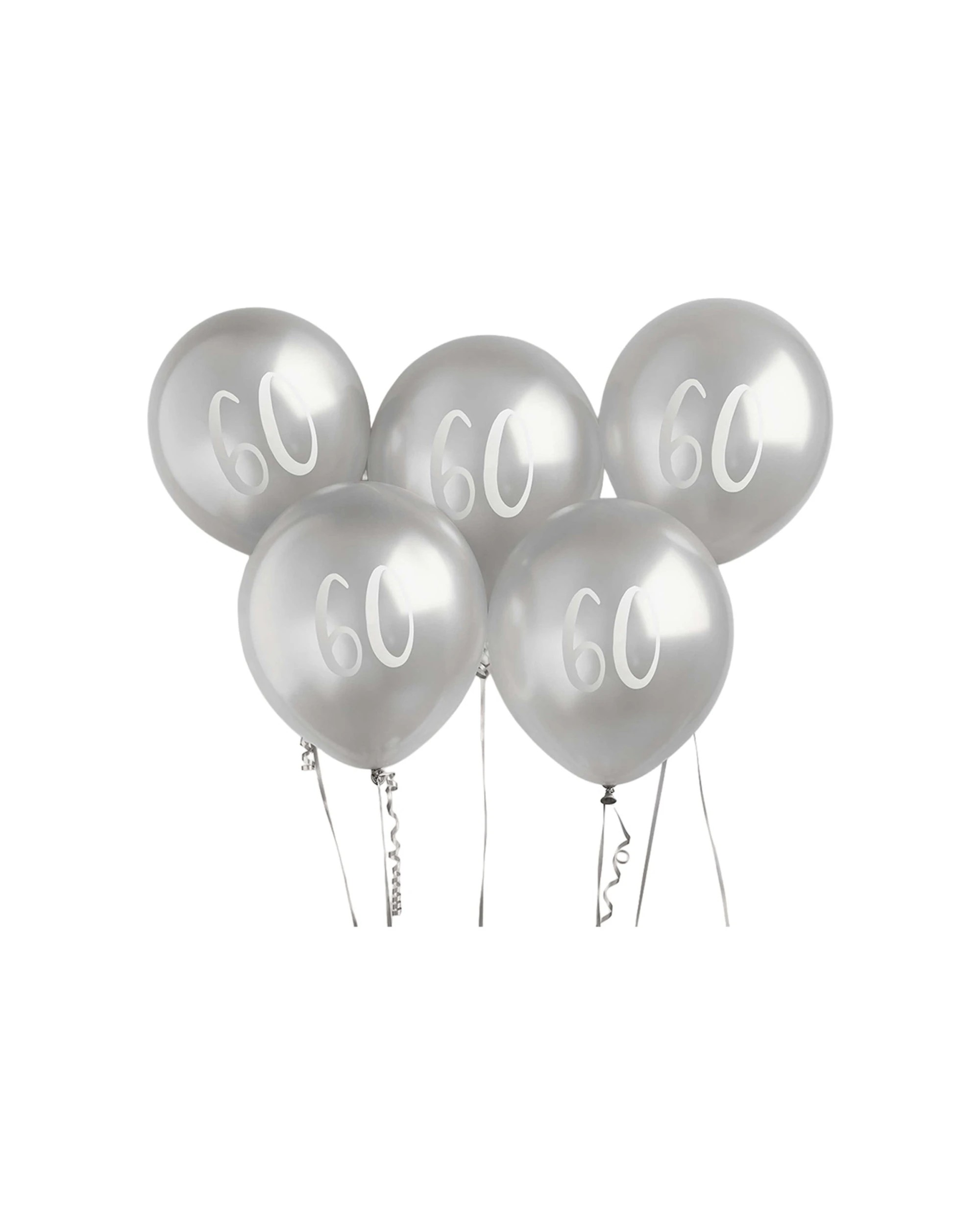 1 Anagram Balloon Bundle 60 Birthday Milstone Party Celebration Decoration - Silver, 1 of 1