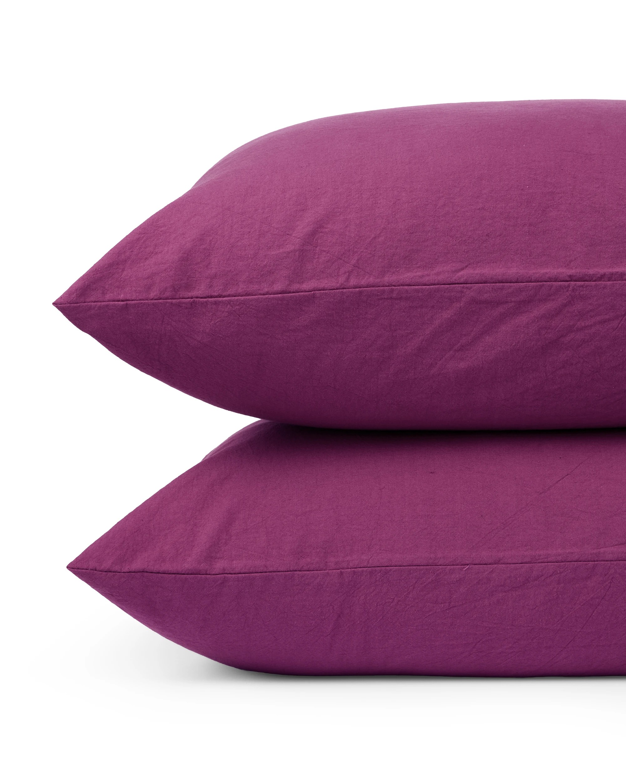 2 Stonewashed Cotton Sheet Set - King Bed, Berry, 2 of 5