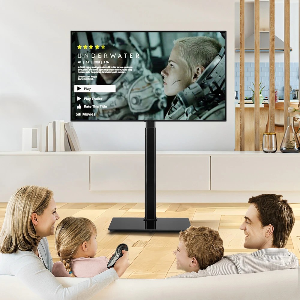 3 ZUNI Floor TV Stand Mount Bracket for 32-65 inch TVs Height Adjustable - Black, 3 of 3