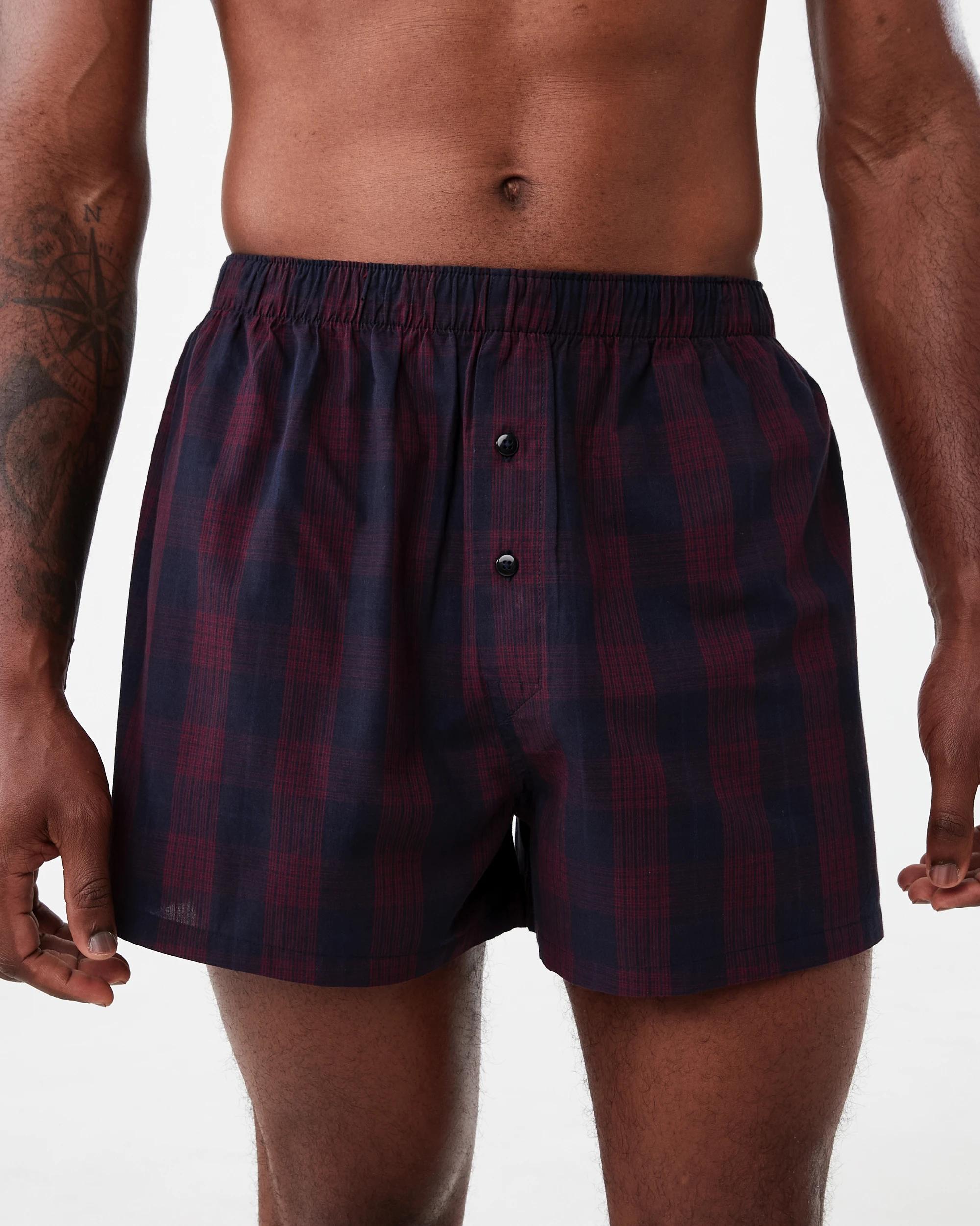 4 3 Pack Alpha Classic Woven Boxers Bur Check, 4 of 8
