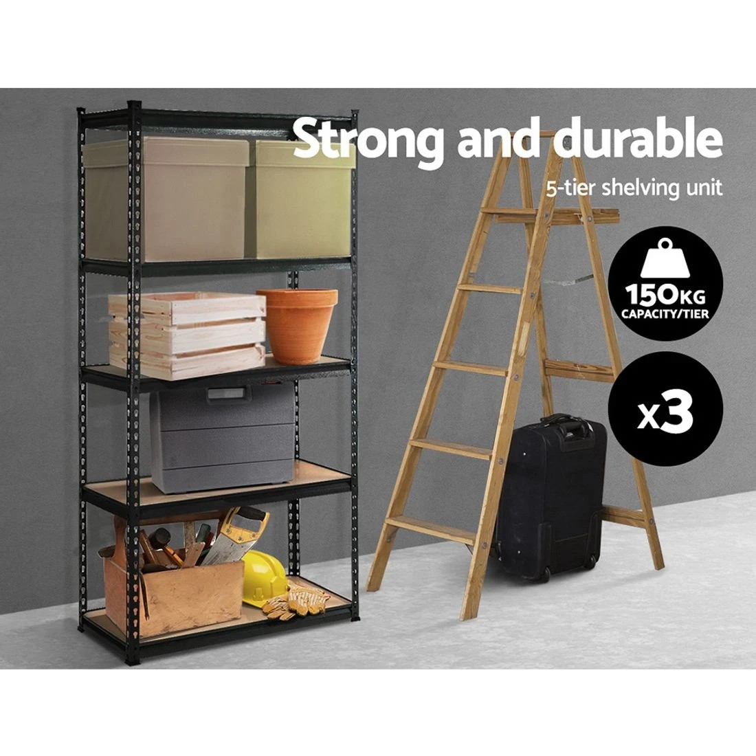 1 Giantz 3x1.5M Warehouse Rack Garage Shelving Pallet Racking Storage Steel - Multi, 1 of 4