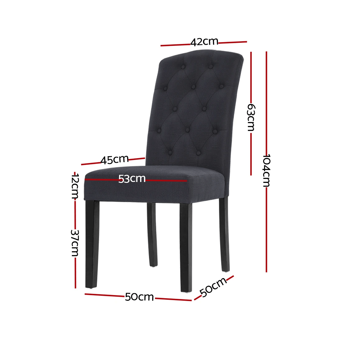 2 Artiss Dining Chairs Set of 2 Linen Parsons Chair Dark - Grey, 2 of 7