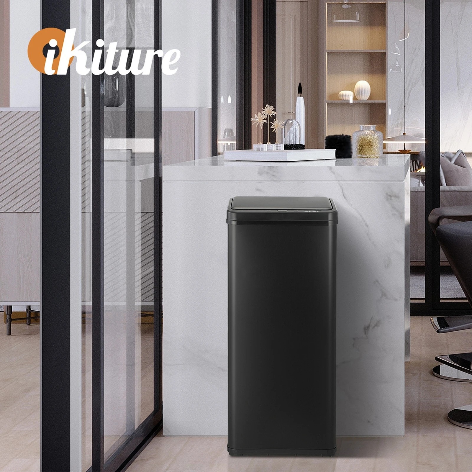 6 Oikiture 60L Motion Sensor Rubbish Bin - Black, 6 of 10