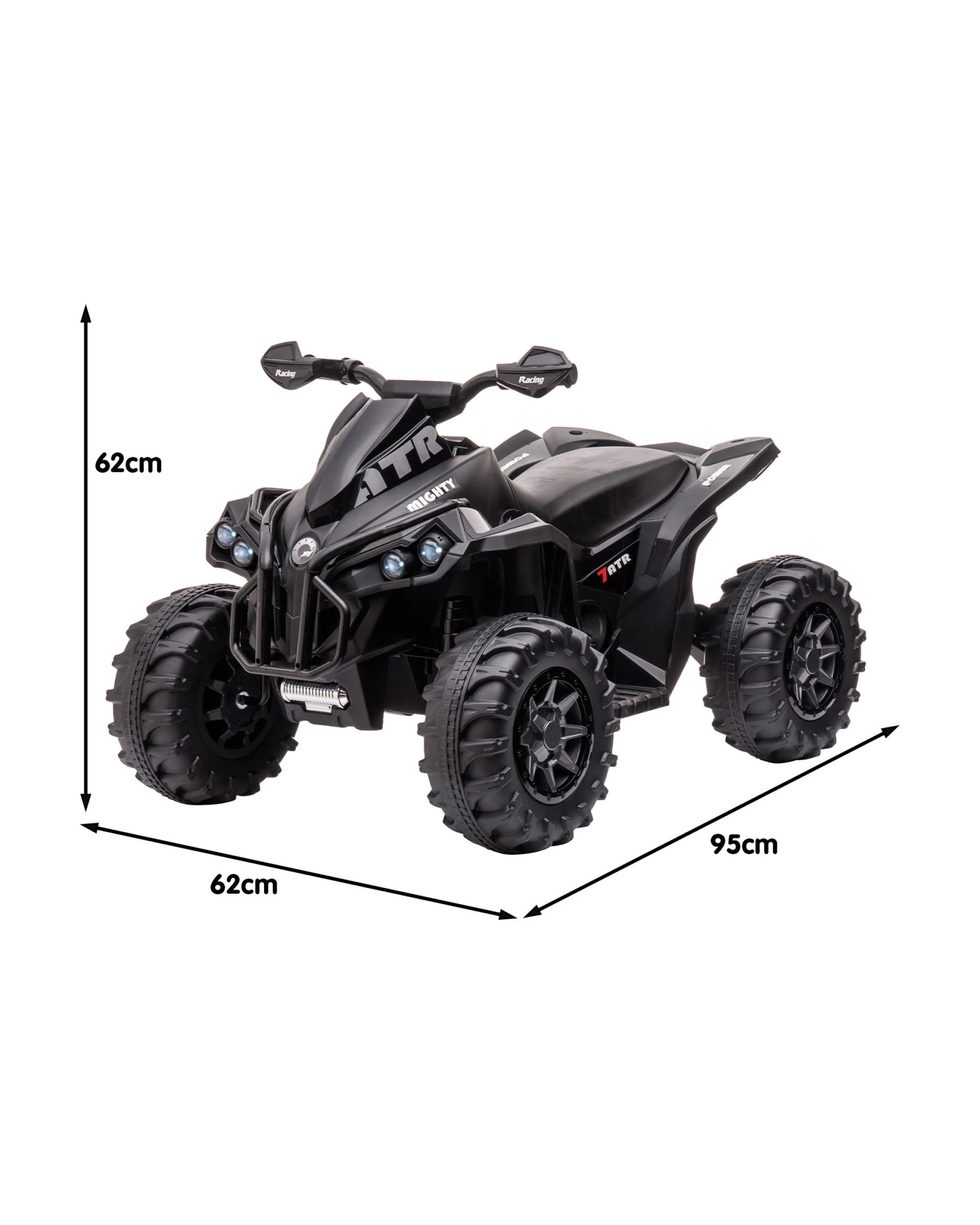 10 Kahuna Gts99 Kids Toy Electric Ride On Quad Bike 50w Atv - Black, 10 of 10