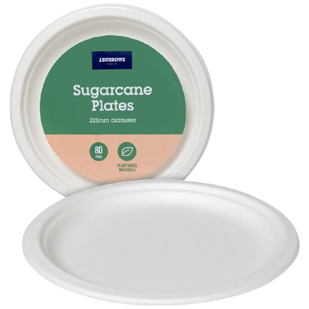 1 J.Burrows Sugarcane Plates 225mm 960 Pack, 1 of 6