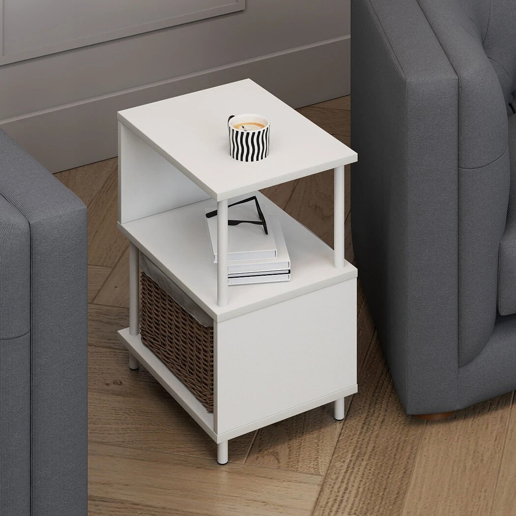 6 Levede Modern Small Side Table in White Colour, 6 of 6