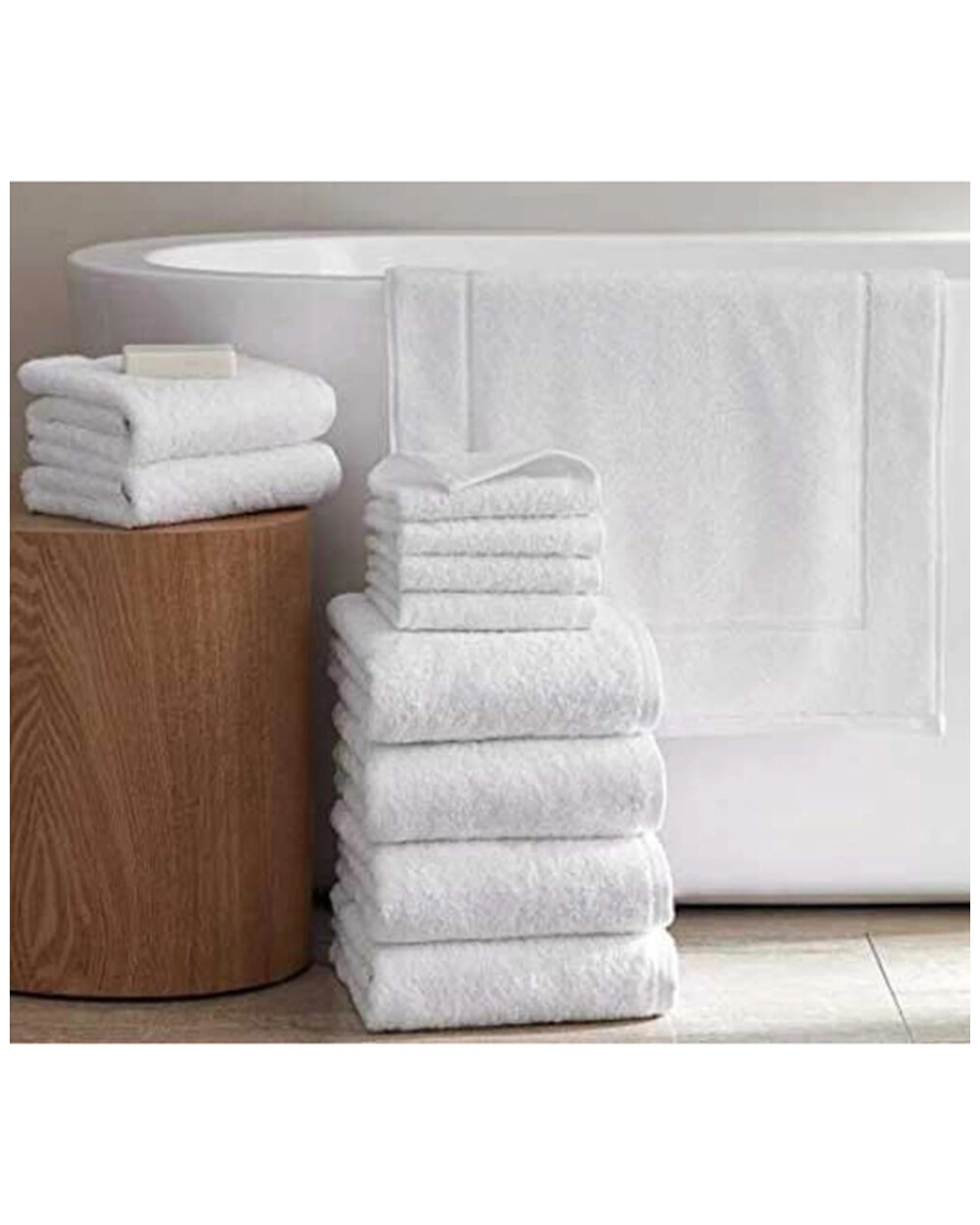 3 Jason Commercial J-dry Luxe Face Washer Bathroom Towel 33x33cm
 - White, 3 of 3