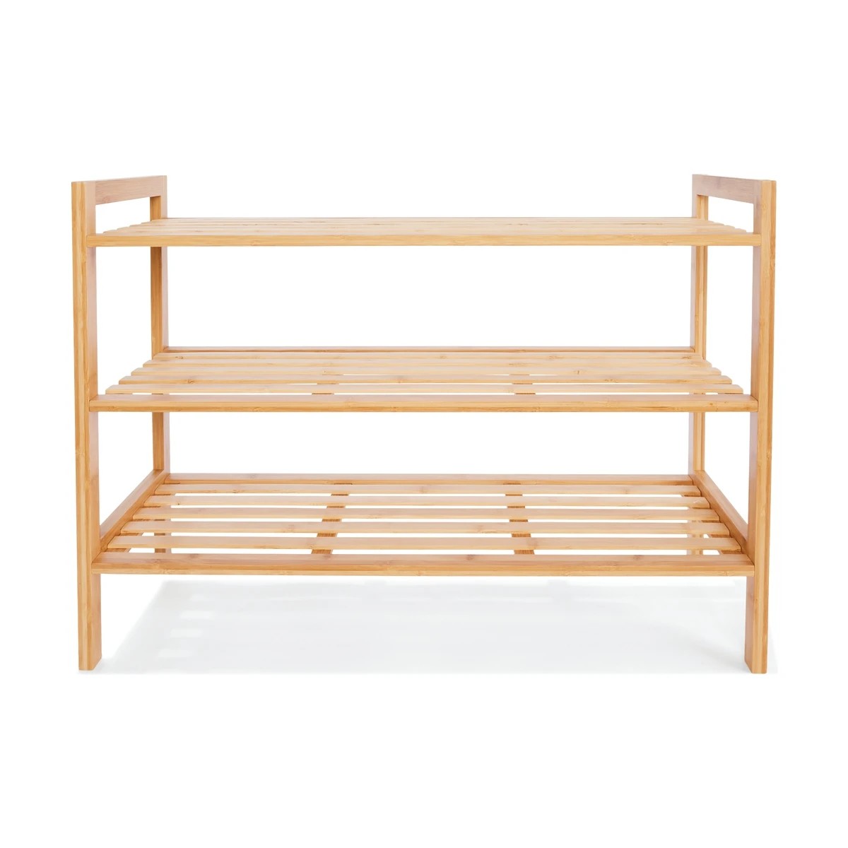 1 3 Tier Stackable Bamboo Shoe Rack, 1 of 3