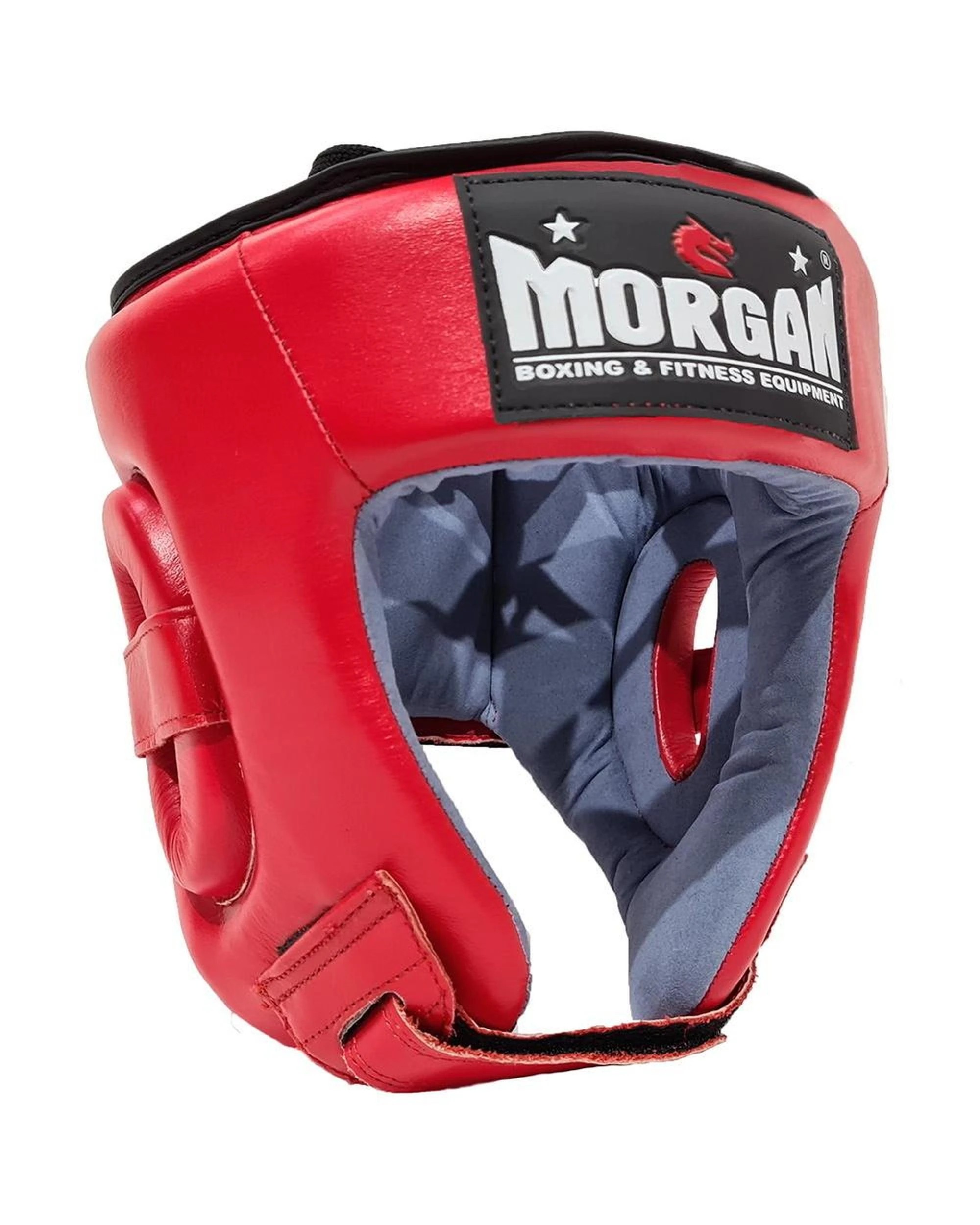 5 Morgan Platinum Open Face Leather Head Guard Extra Large - Blue, 5 of 5