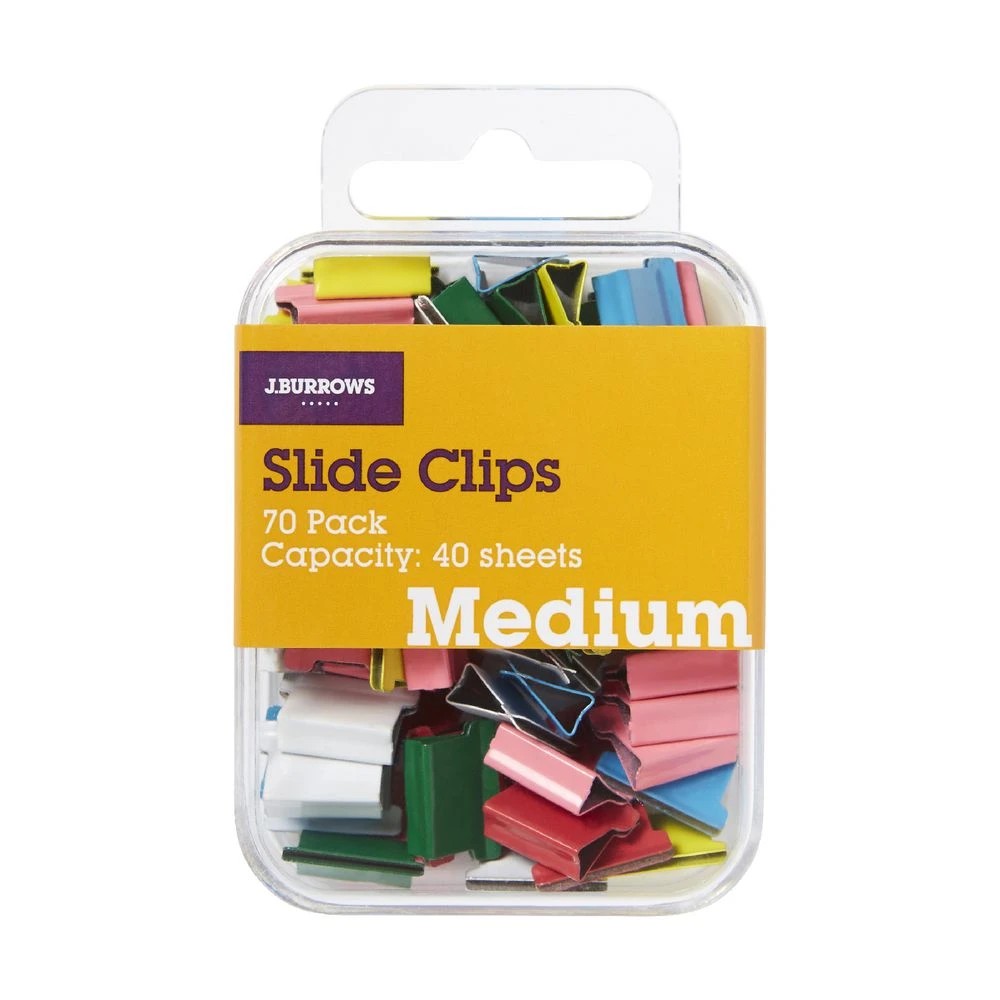 3 J.Burrows Slide Clips Refills Medium Assorted  70 Pack, 3 of 3