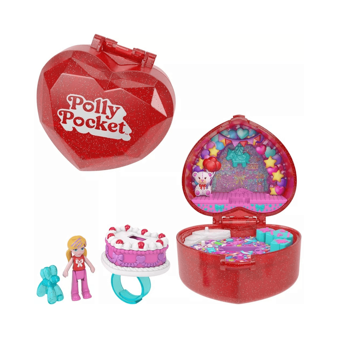 1 Mattel Polly Pocket Mattel 80th Anniversary Ruby Red Ring Box - Red, 1 of 5