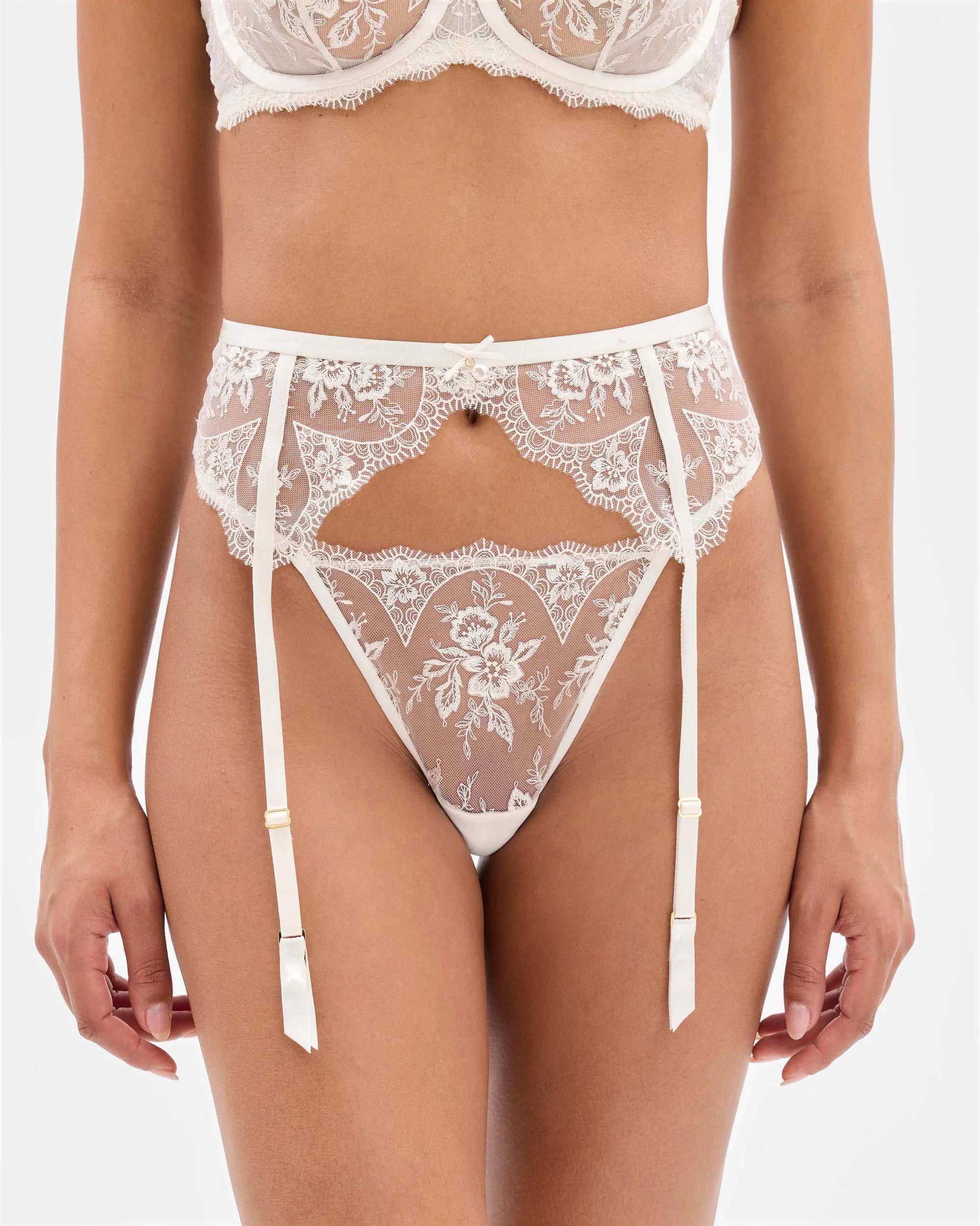 1 Target Woman Dove Embroidered G-String Briefs GARDENIA, 1 of 3