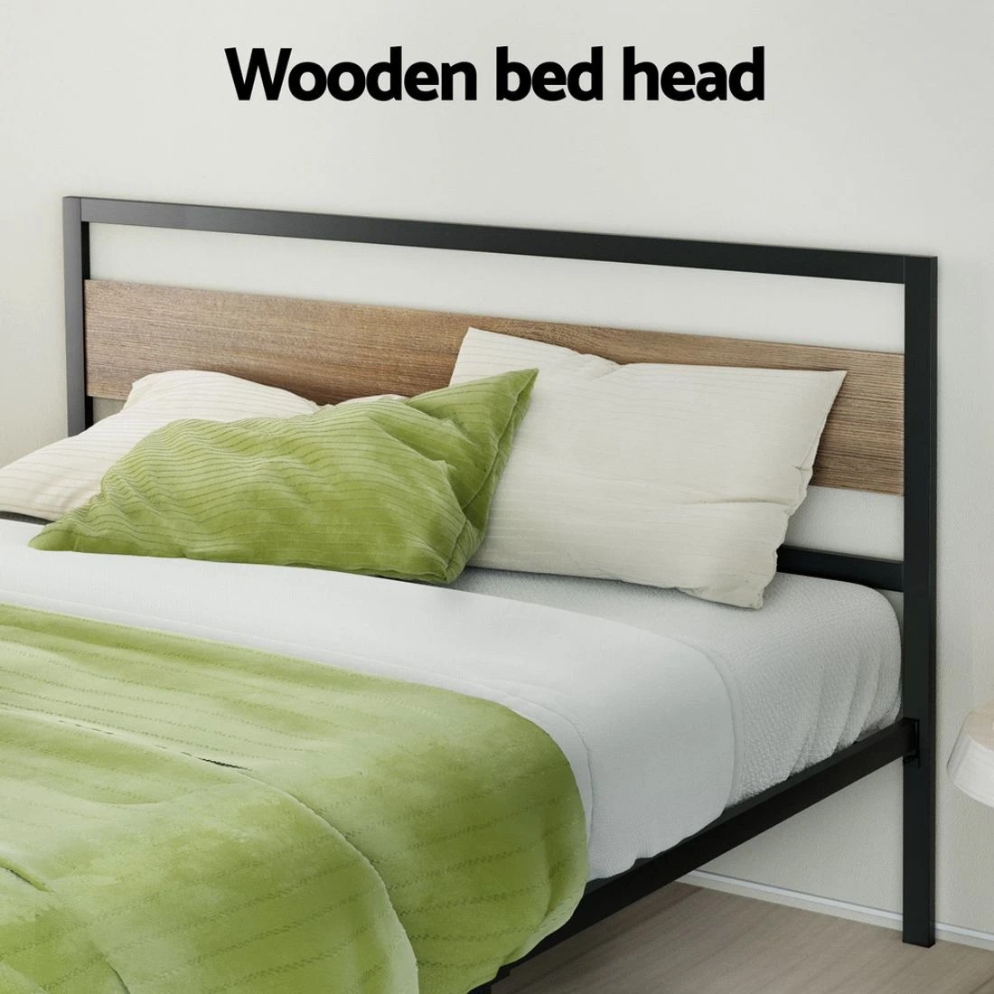 5 Artiss Bed Frame Double Size Metal Frame - Black, 5 of 7