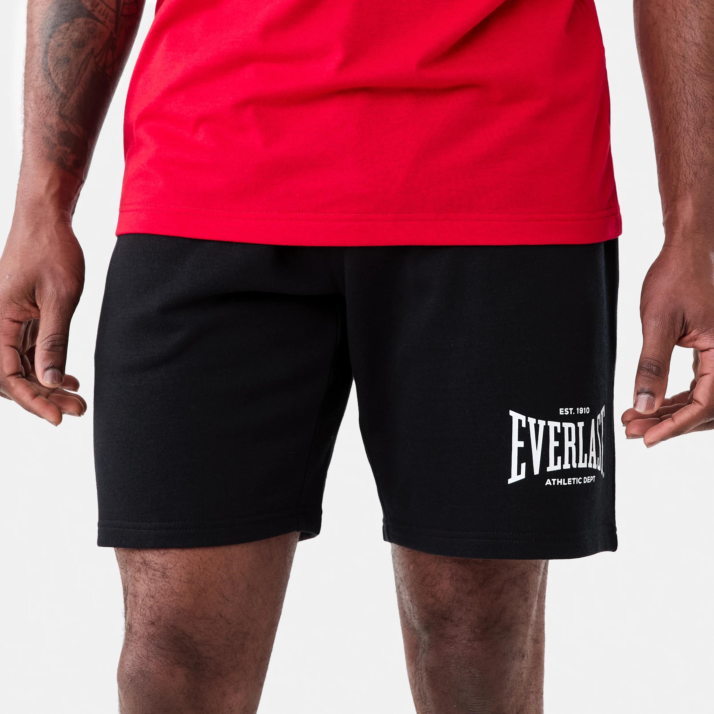 2 Everlast Mens French Terry Shorts Black, 2 of 9