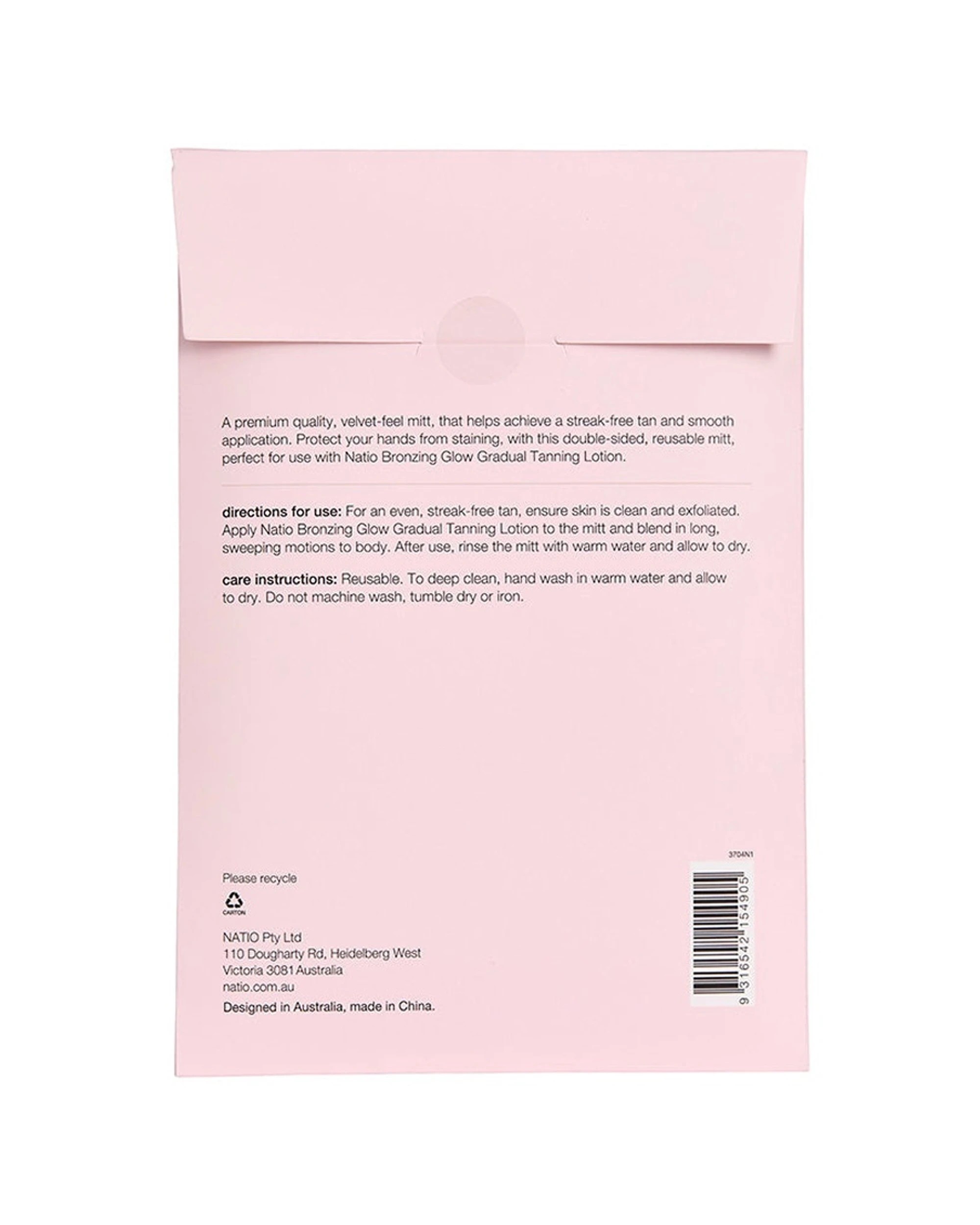 3 Natio Self Application Mitt Streakless Reusable Accessory Protects Hands Against Staining - Pink, 3 of 3