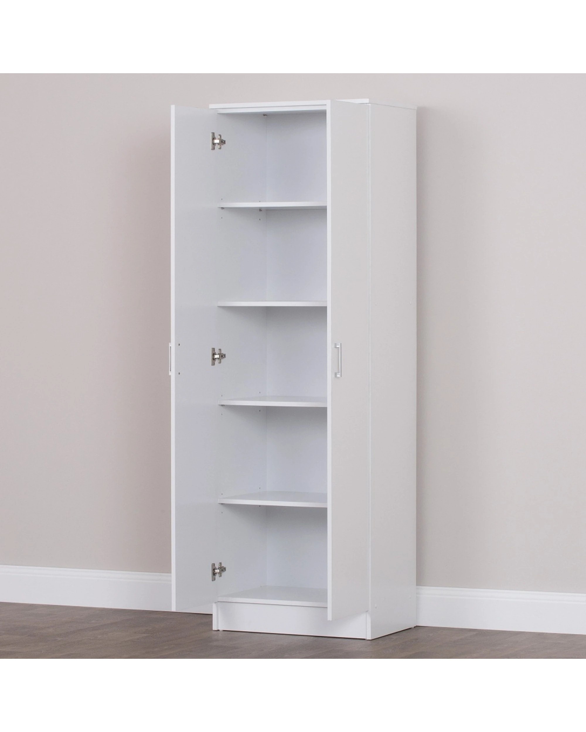 4 Alpine Bay Multipurpose Cupboard 5 Tier 2 Door Storage Unit Cabinet - White, 4 of 6