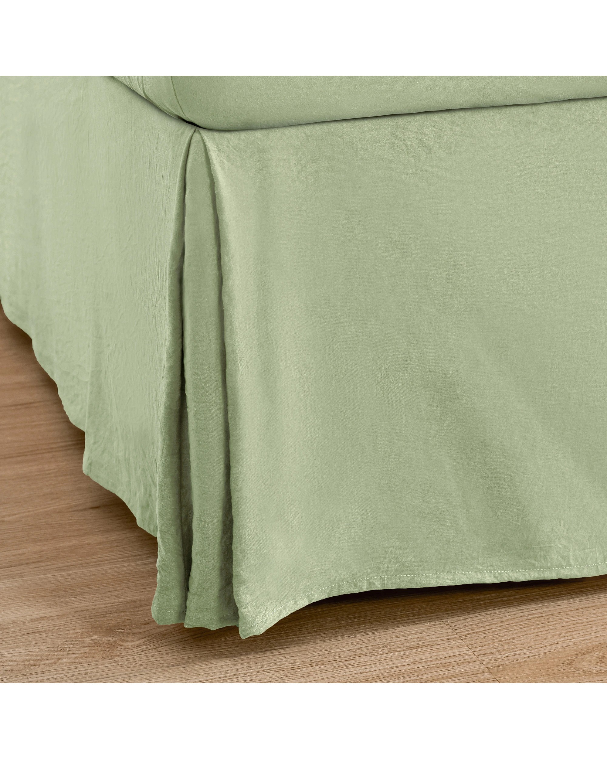 5 Dreamaker Superfine Washed Microfibre Pleated Valance - King Single Bed - Sage Green, 5 of 9