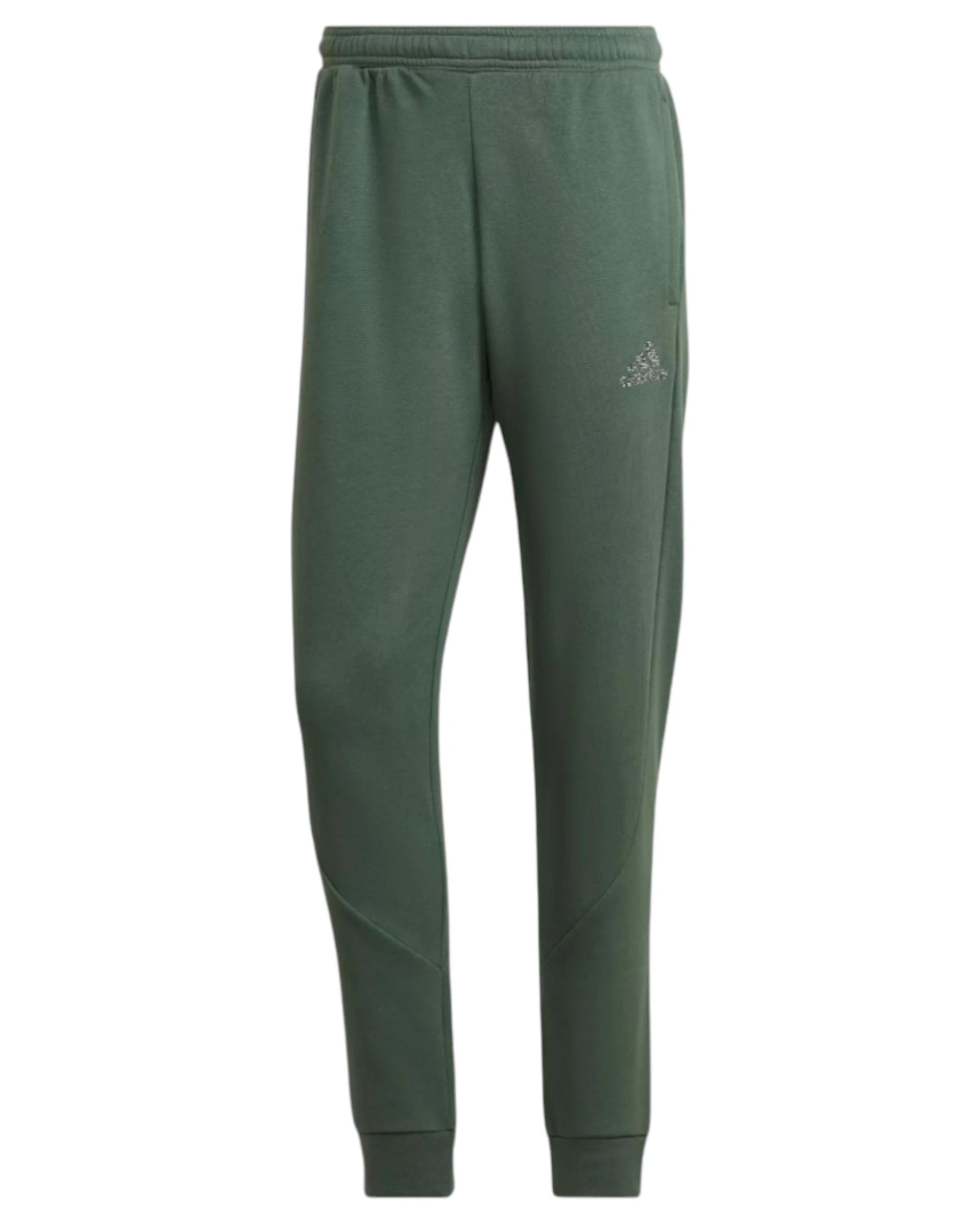 1 Adidas Mens Stadium Fleece Badge of Sport Green Cuffed Pants GREEN, 1 of 8