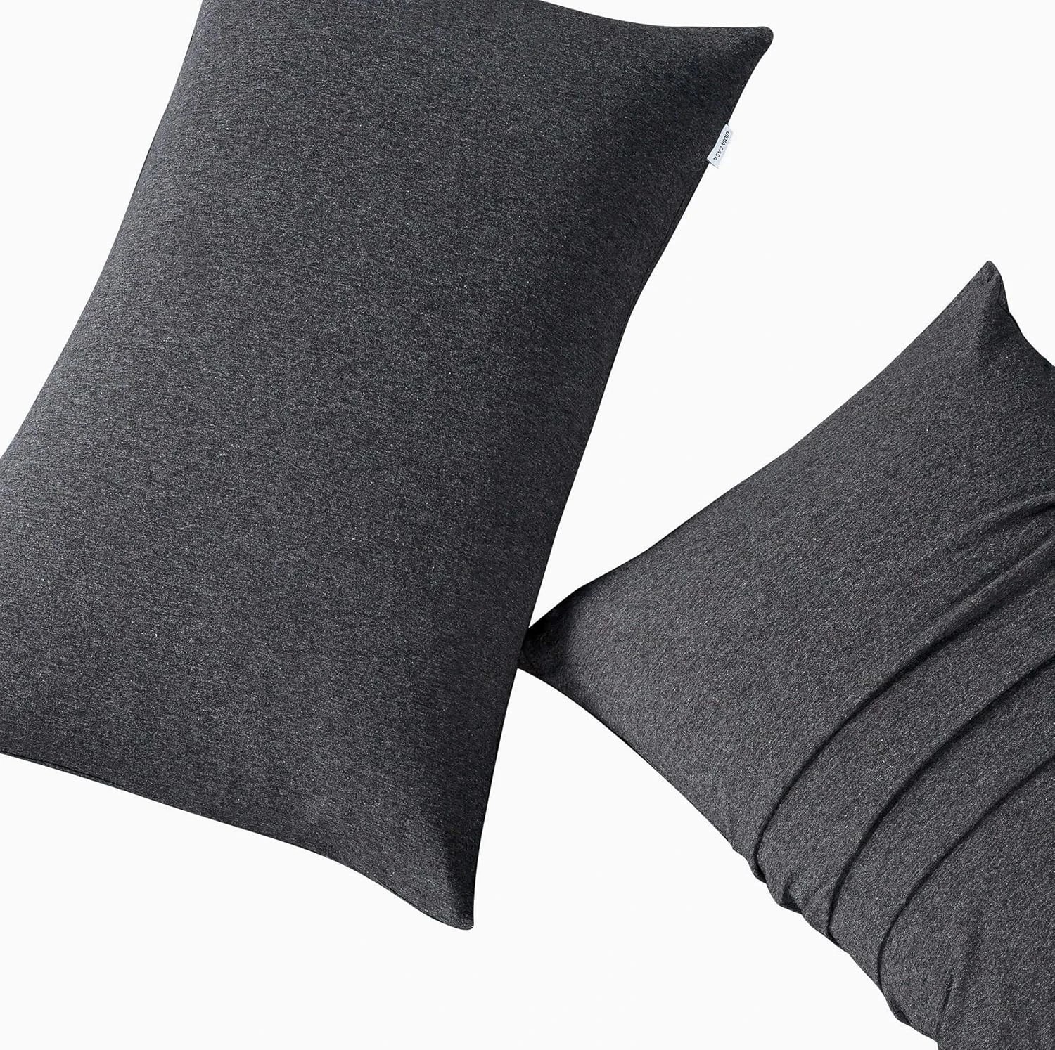 1 Gioia Casa 2-Pack Jersey Cotton Standard Pillowcases Soft Breathable Stretchy - Black, 1 of 4