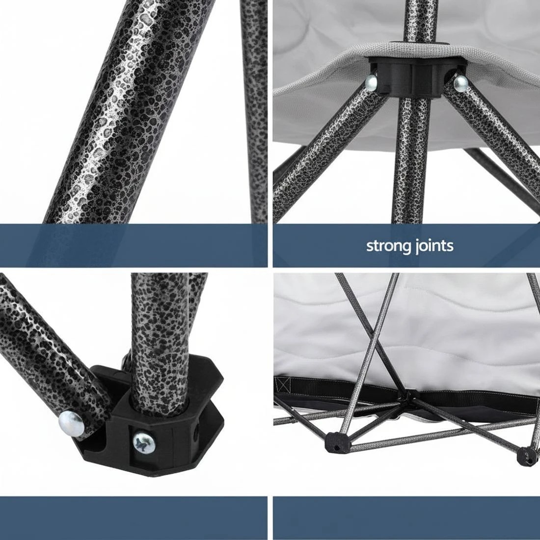 5 Weisshorn Camping Chair Double Folding Moon Chair Portable Seat 240KG - Multi, 5 of 7