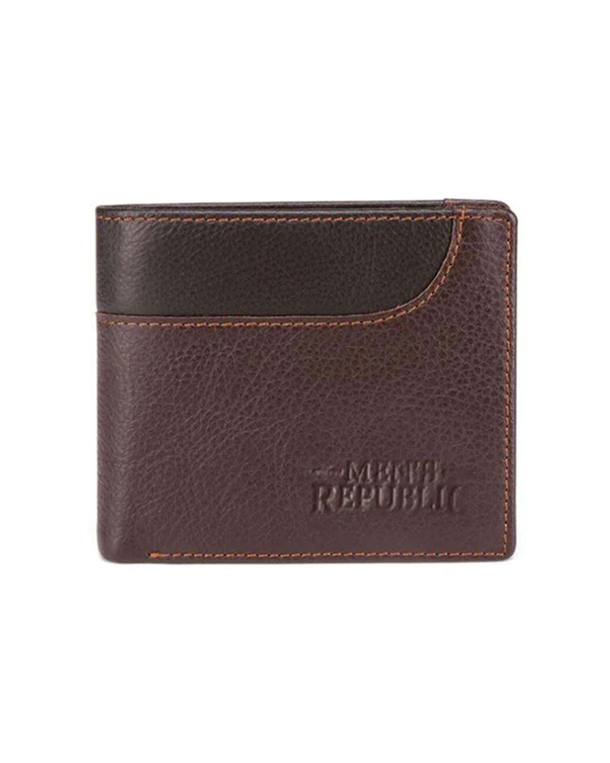 2 Mens Republic Leather Bifold Rfid Protected Wallet Genuine Leather - Brown, 2 of 6