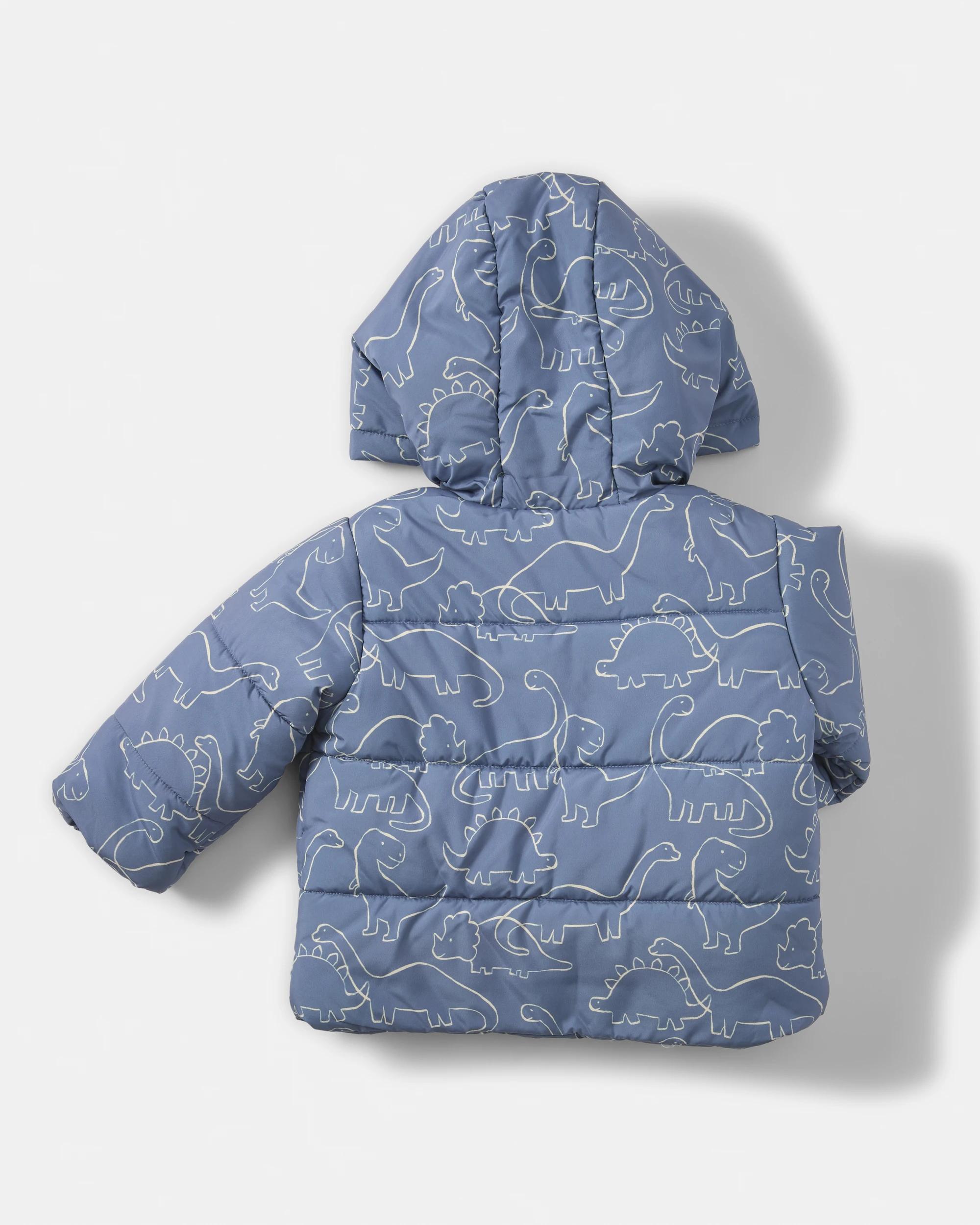 2 Hooded Puffer Jacket Blu Dino, 2 of 3