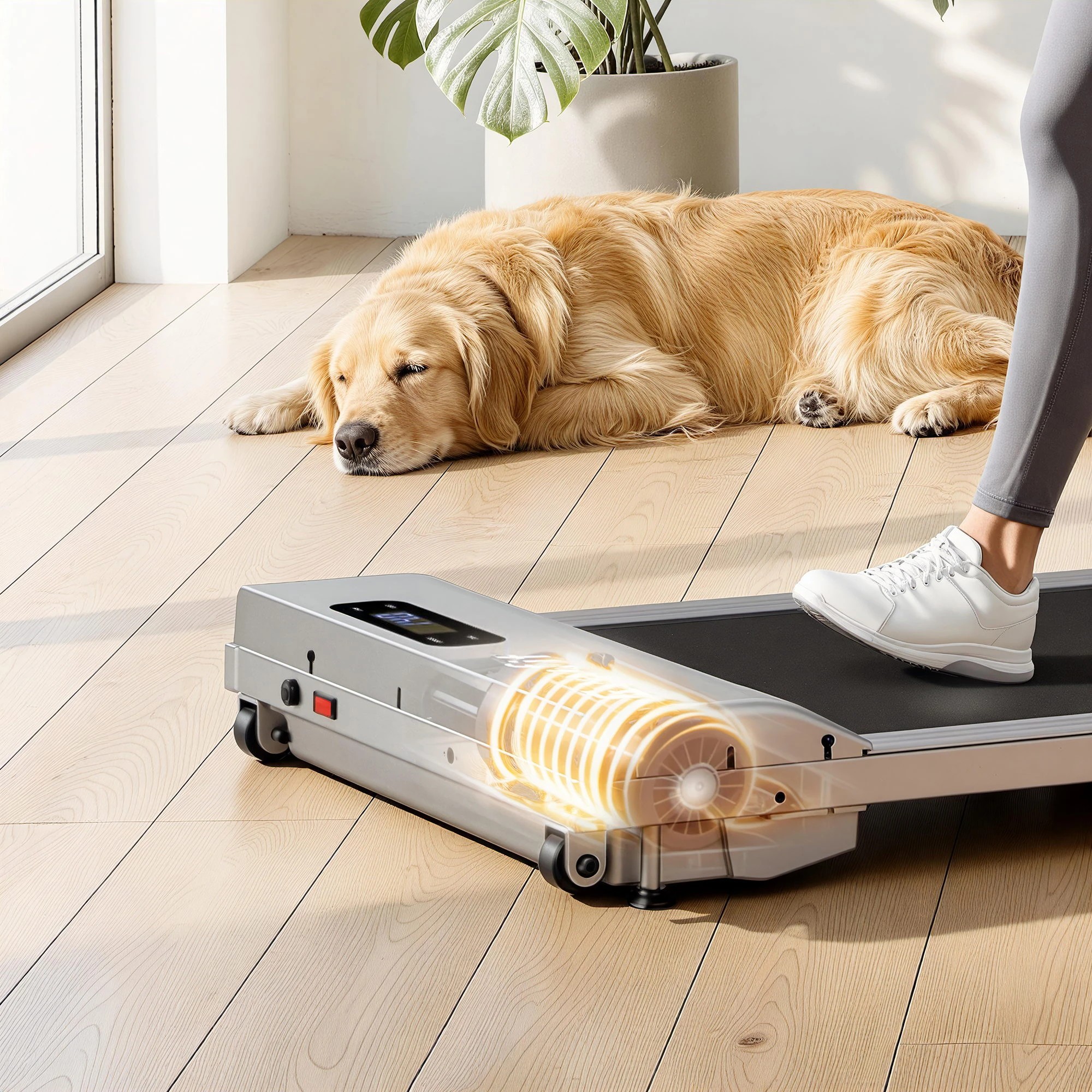 8 Everfit 3 in 1 Walking Pad Treadmill 12% Incline Under Desk Treadmills With 38cm Wide Belt - Silver, 8 of 9