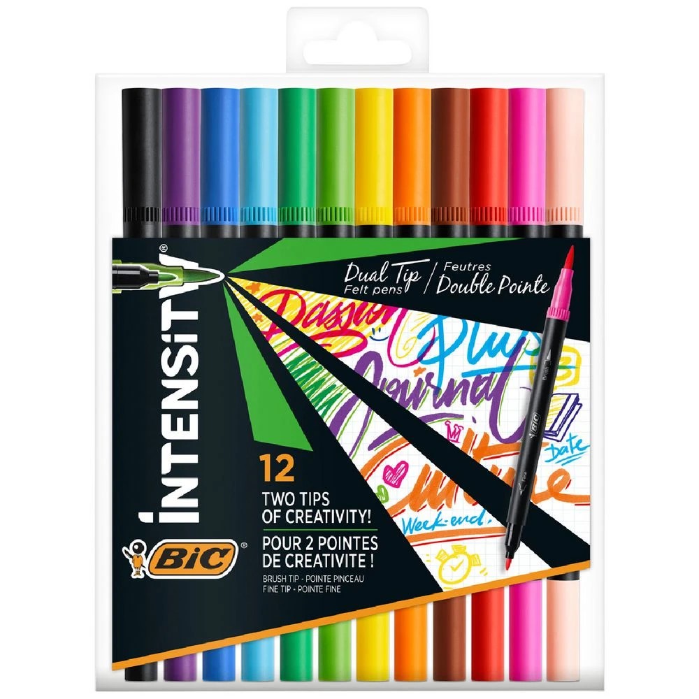 1 BIC Intensity Dual Tip Fineliner Assorted 12 Pack, 1 of 8
