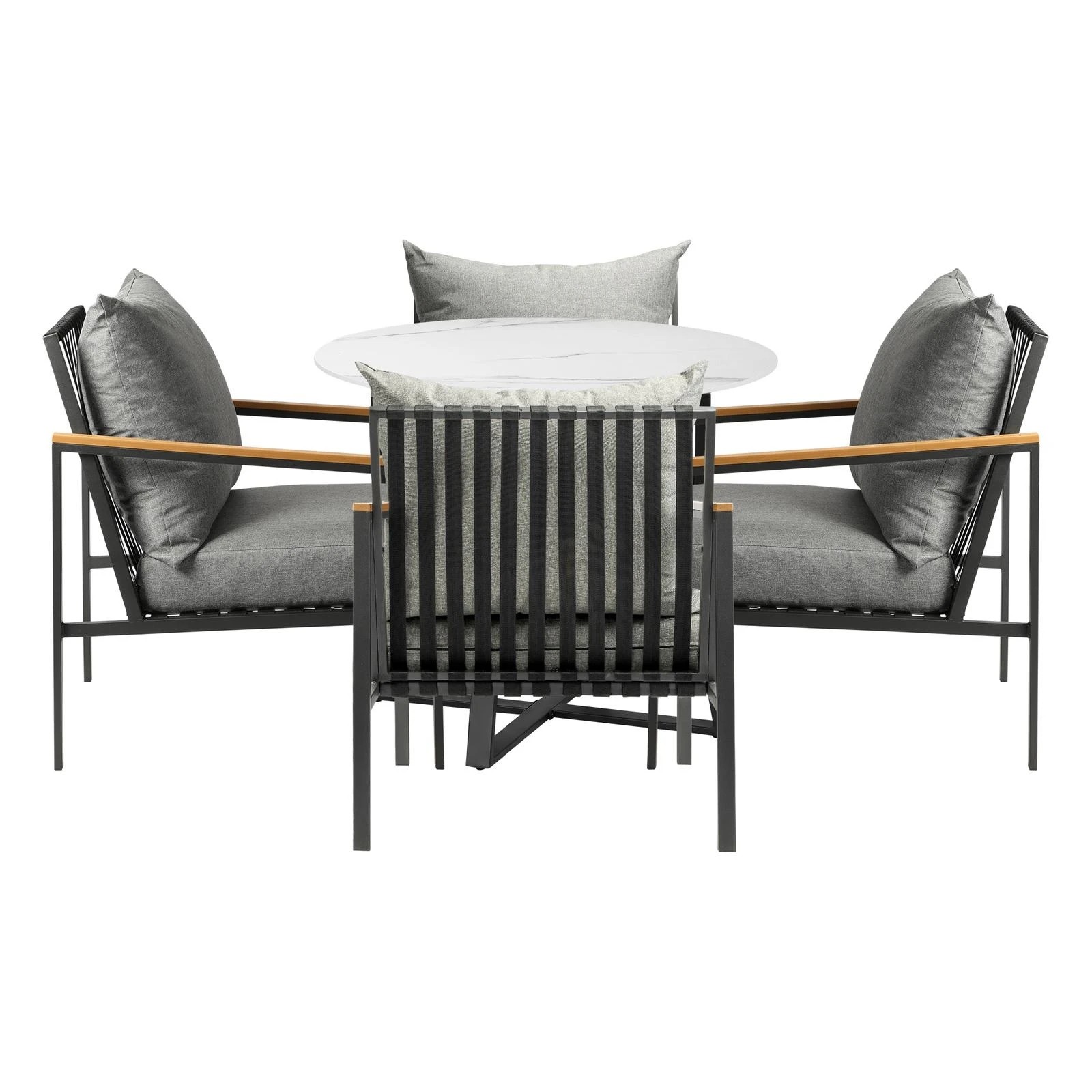 6 Livsip 5pcs Outdoor Dining Setting Table Sofa Chairs Patio Furniture Bistro Set
 - Multi, 6 of 10