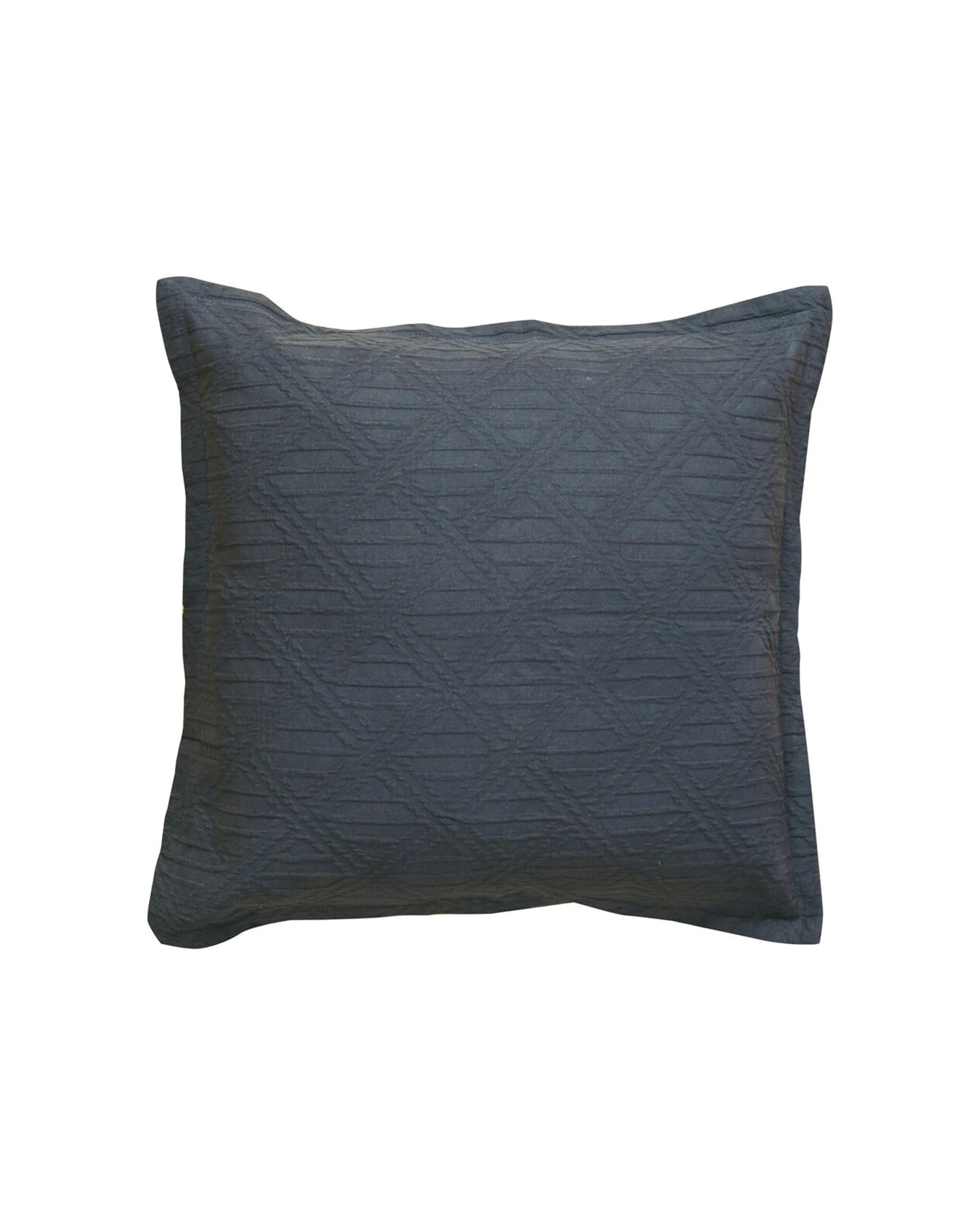 1 Bianca Hallston Pre-Washed Cotton Jacquard European Pillowcase 65x65cm - Grey, 1 of 1