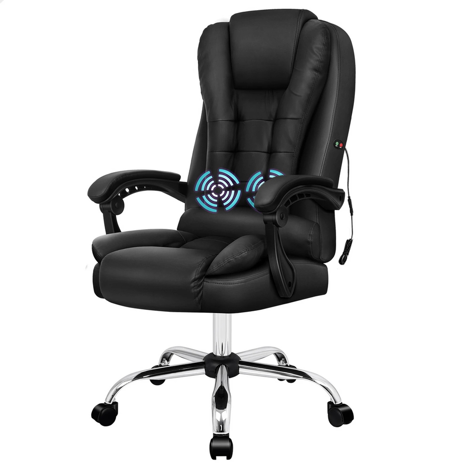 1 Alfordson Massage Office Chair Executive PU Leather Seat Gaming Computer Racer - Black, 1 of 10