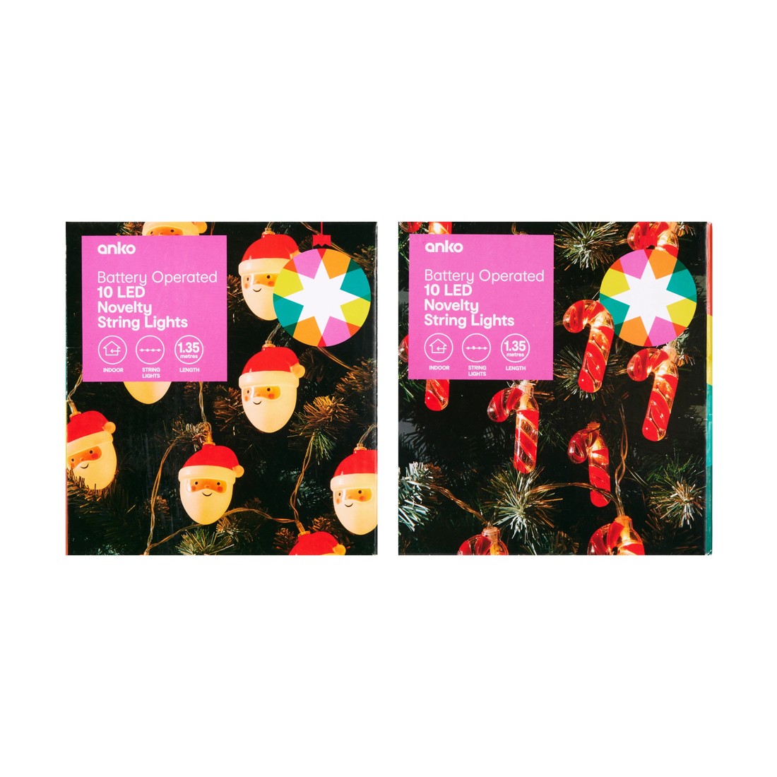 7 Battery Operated 10 LED Novelty String Lights - Assorted, 7 of 7