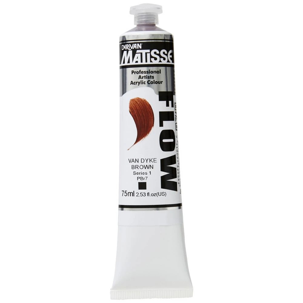 1 Derivan Matisse Flow Paint 75mL Van Dyke Brown S1, 1 of 2