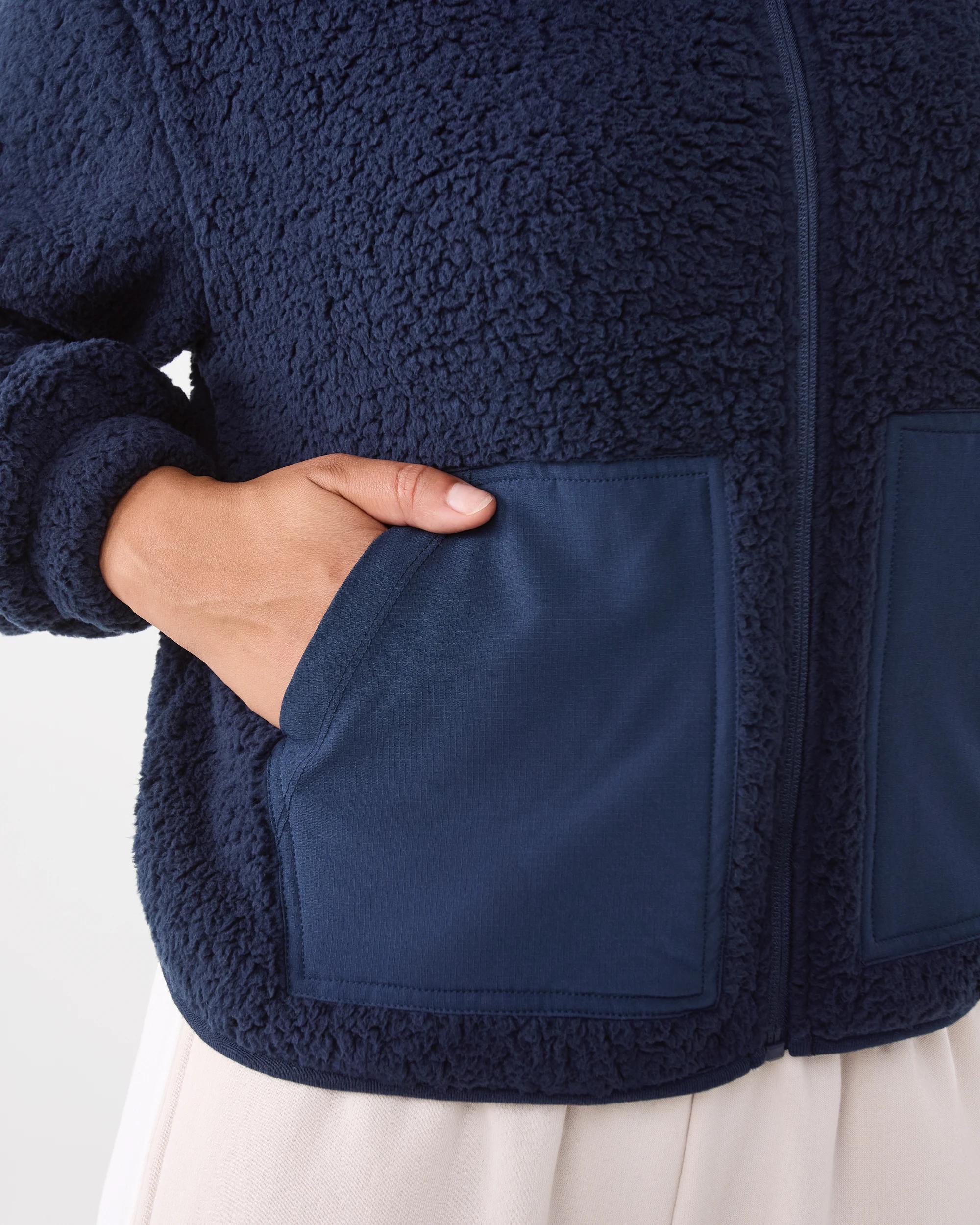 8 Everlast Womens Sherpa Bomber Jacket Mood Indgo, 8 of 9