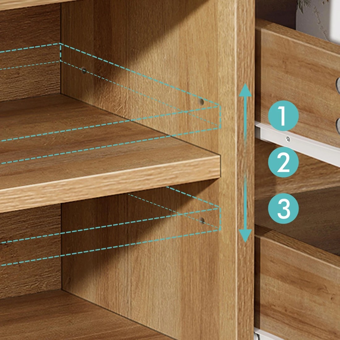 7 Alfordson Entertainment Unit TV Cabinet Stand Storage Drawer 180cm - Oak, 7 of 10