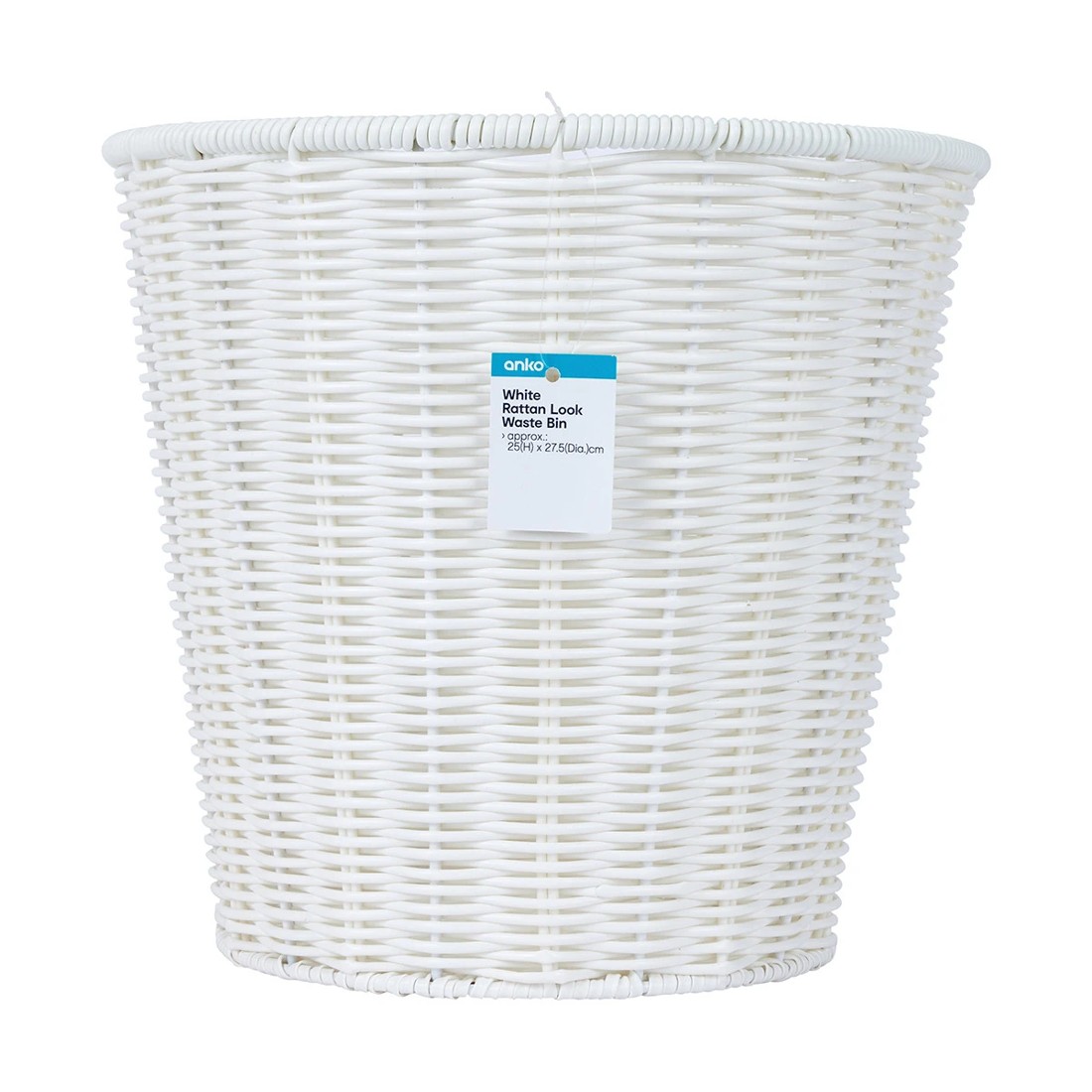 6 White Rattan Look Waste Bin, 6 of 6