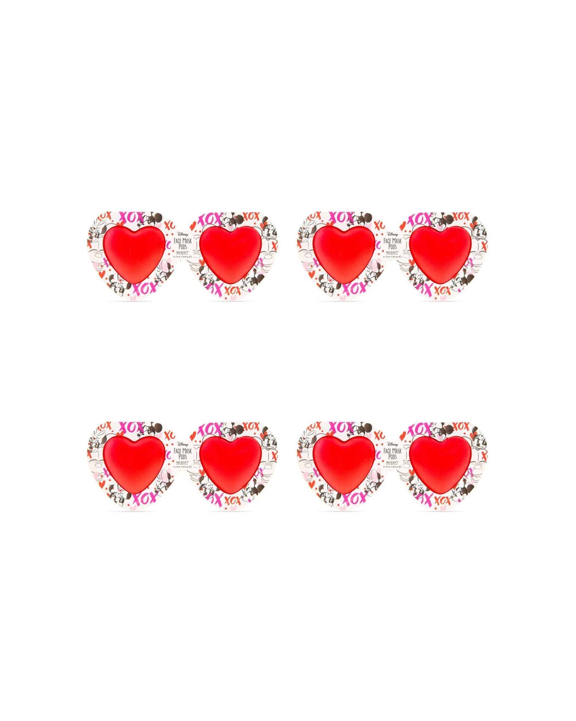 1 Disney 4X 8PC Minnie & Mickey Mouse Totally Devoted Face Mask Pods 20ml - Red, 1 of 6