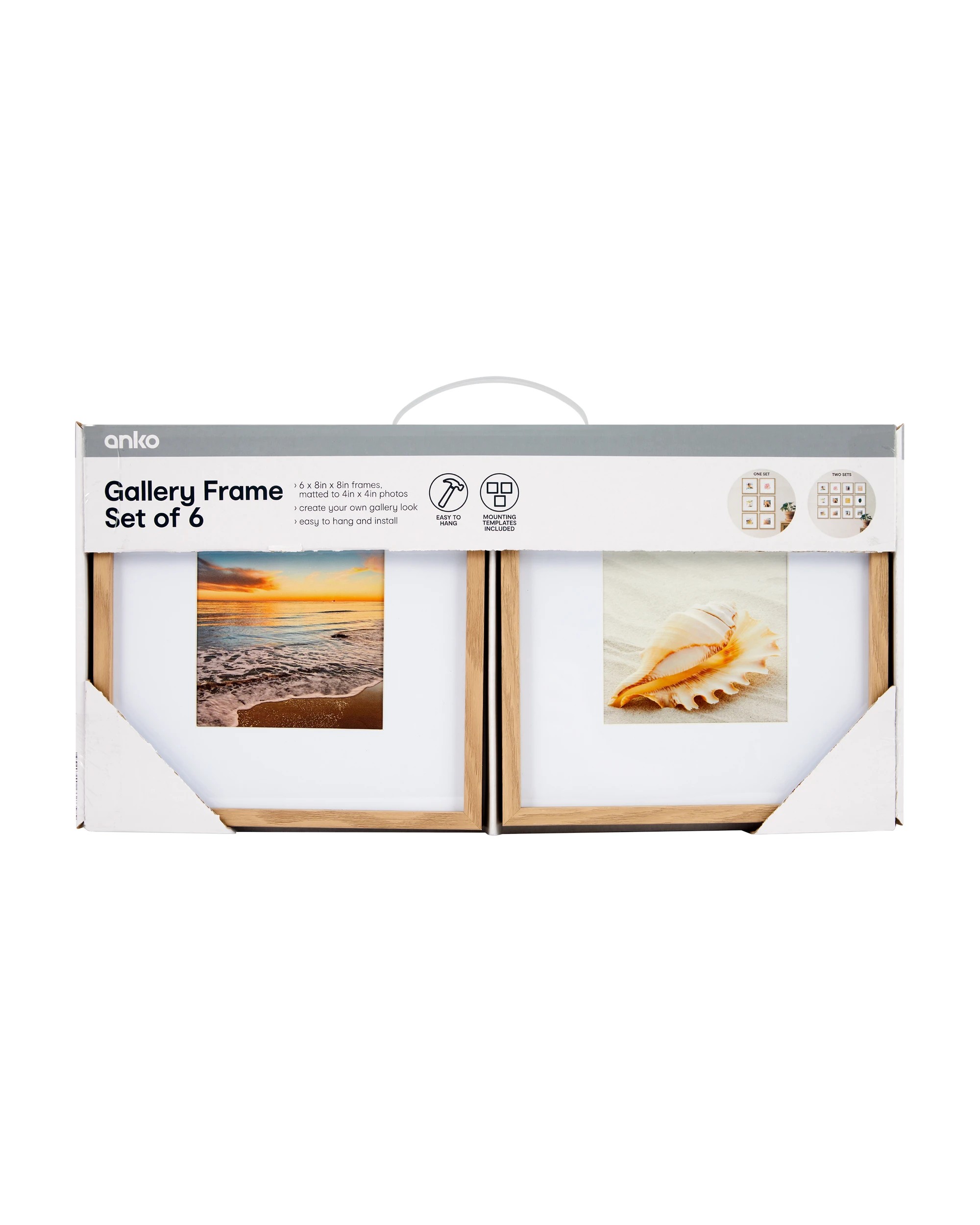 1 6 Piece Gallery Frame Set - Oak Look, 1 of 4