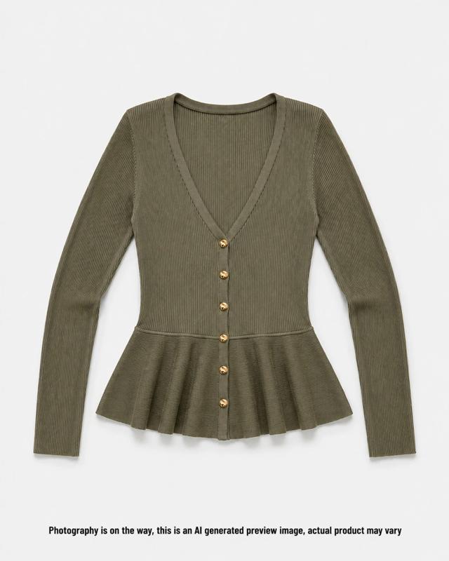 Long Sleeve Fitted Peplum