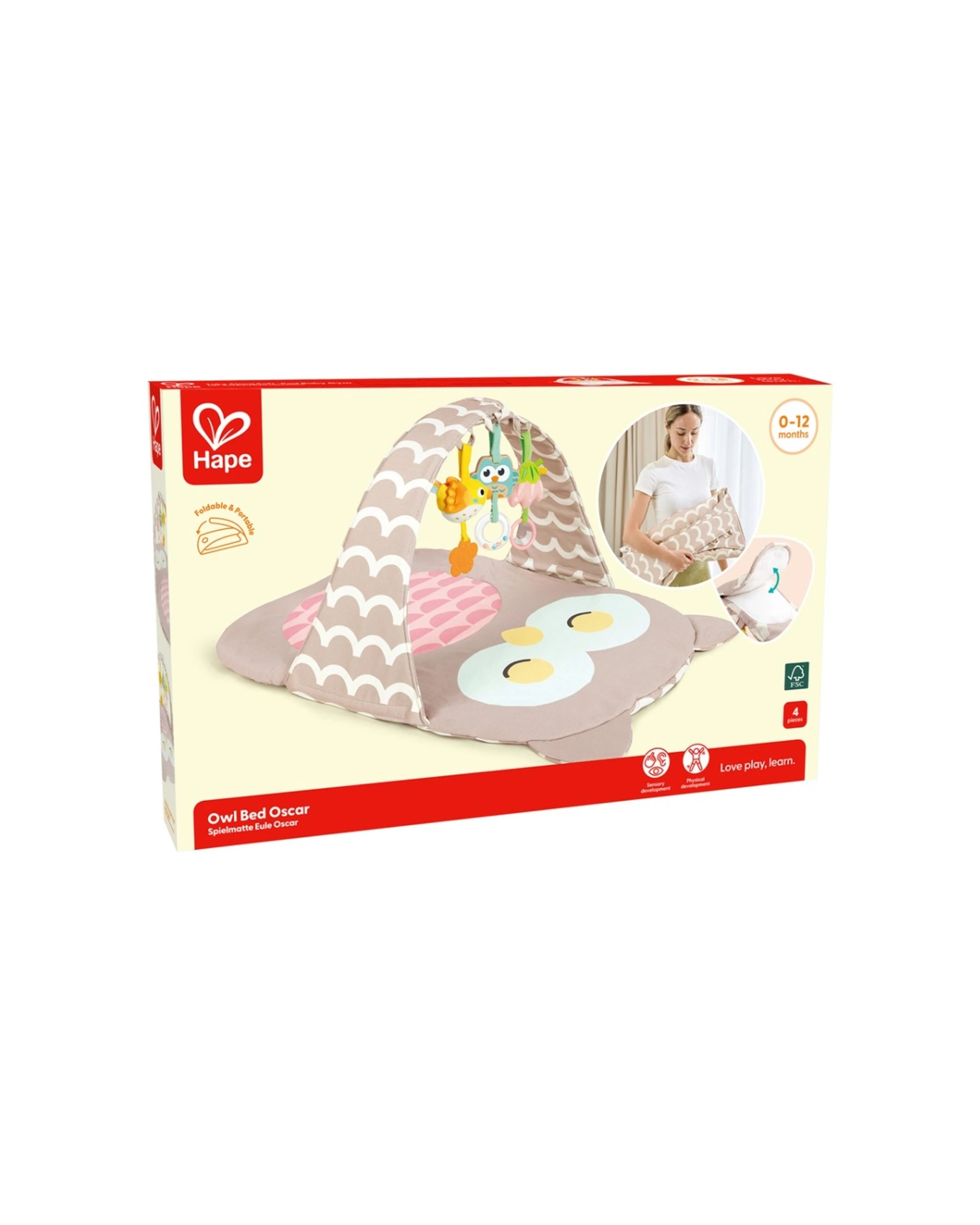 2 Hape Owl Bed Oscar Soft Cotton Play Mat With Toys - Multi, 2 of 5