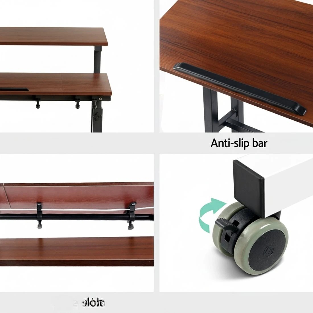 5 Artiss Laptop Desk Table Adjustable Dark Wood 80CM - Brown, 5 of 8