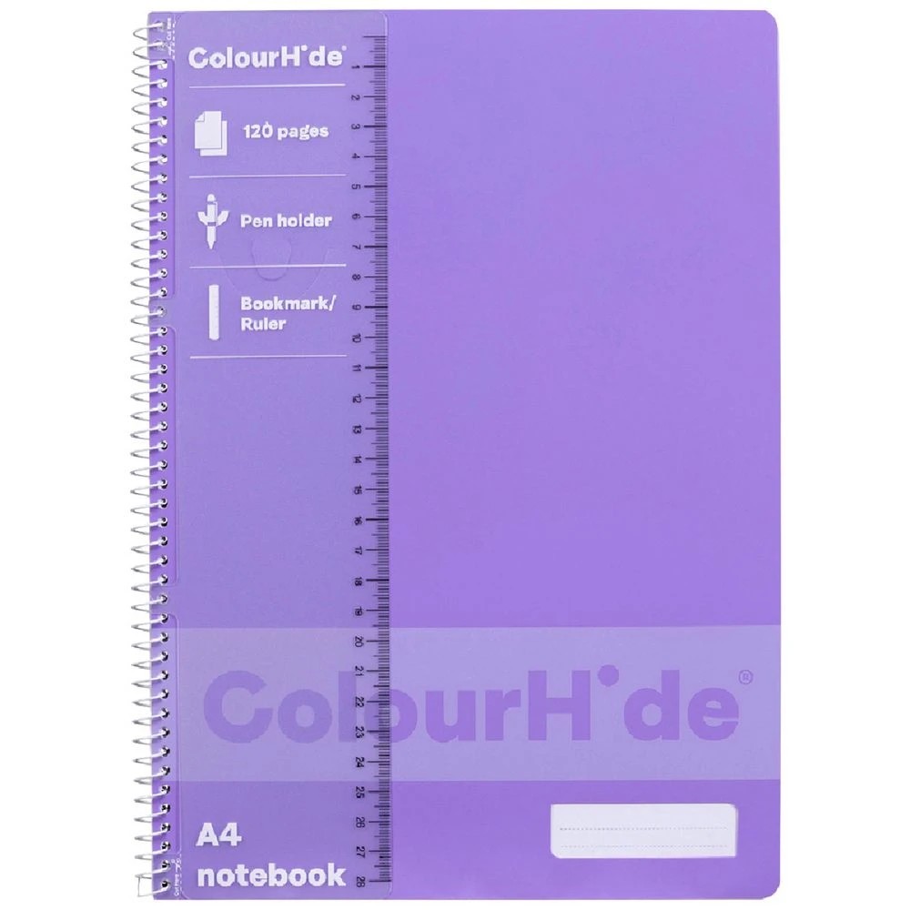 1 ColourHide A4 Notebook 120 Page Lavender, 1 of 1