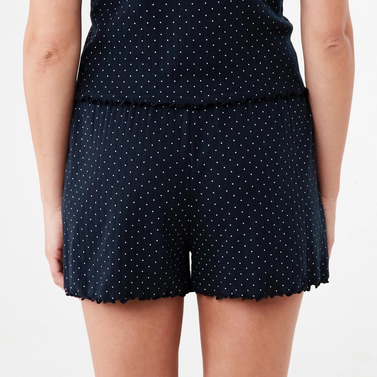 3 Rib Sleep Shorts PIN SPOT, 3 of 7