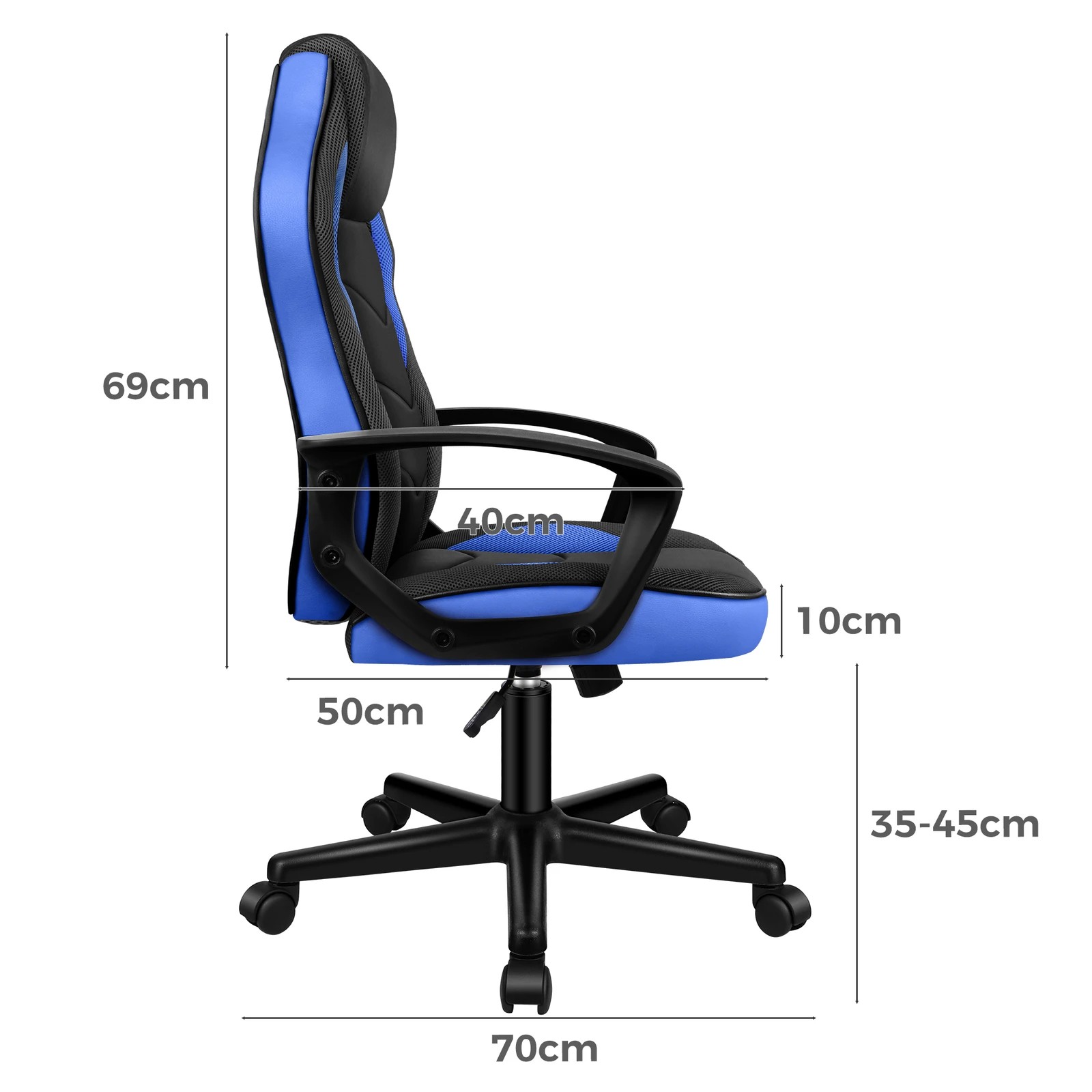 4 Alfordson Gaming Chair Racing Office Executive Computer Seat Work - Blue, 4 of 9