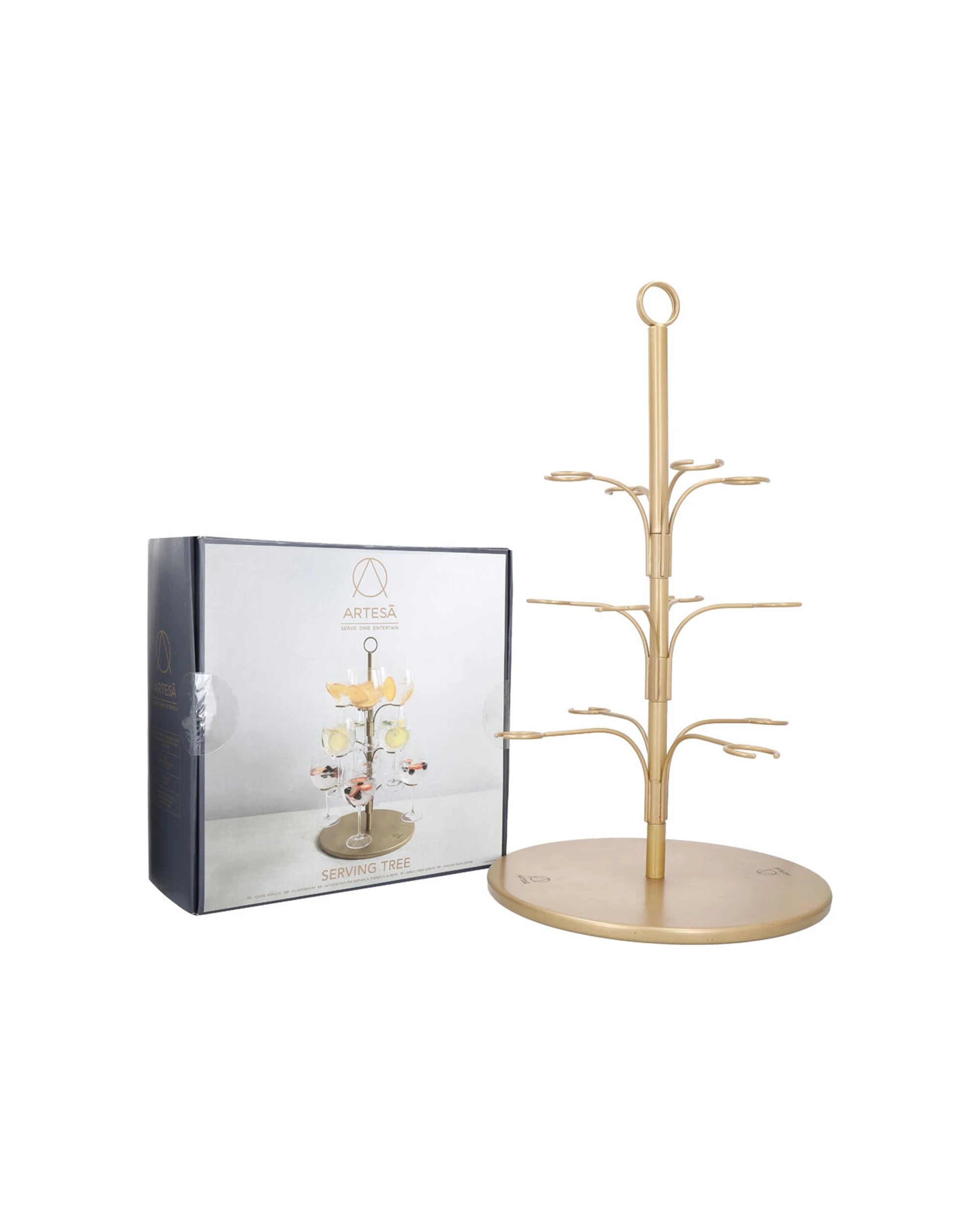 4 Artesa Gin and Cocktail Serving Tree Centrepiece Holds 12 Glasses - Gold, 4 of 4