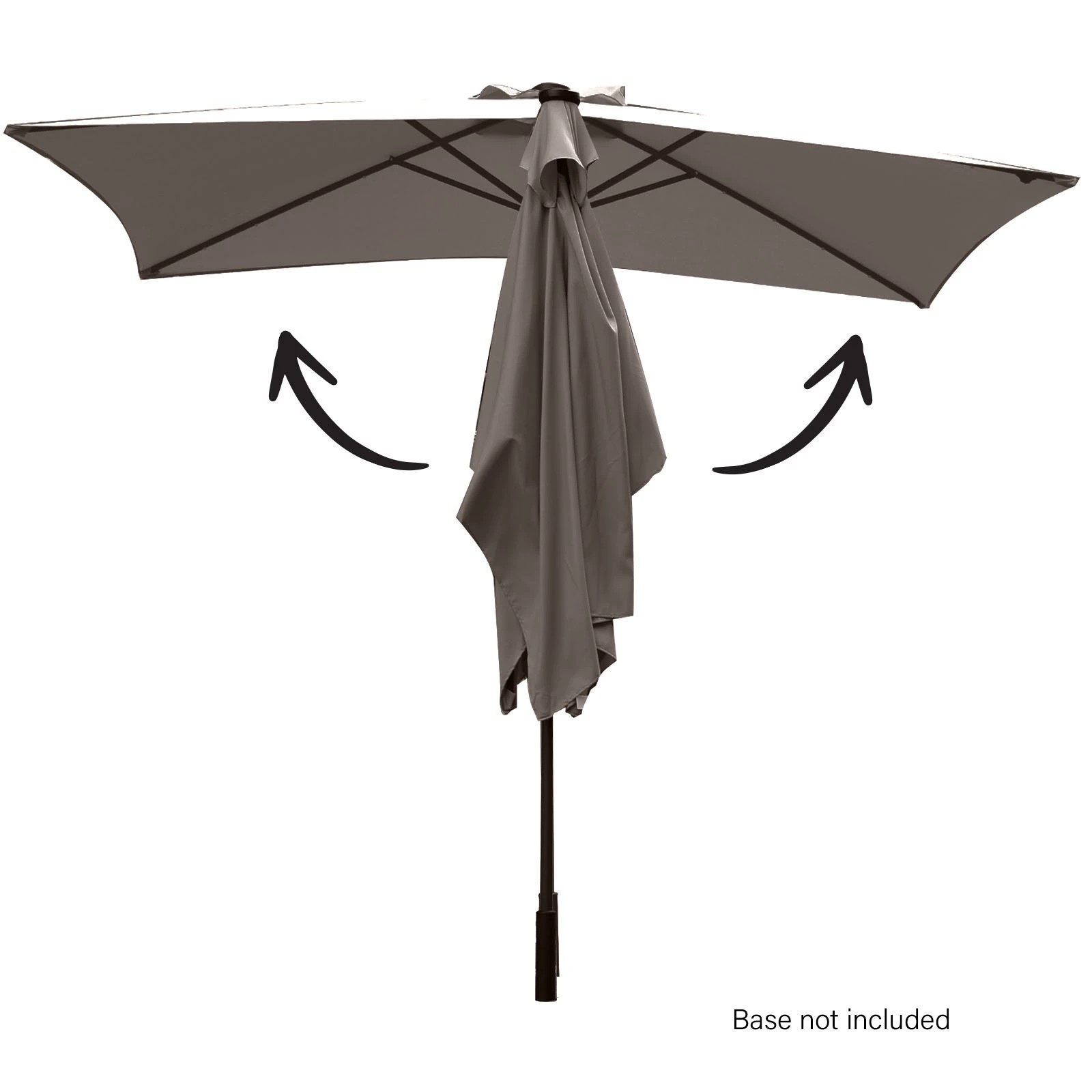 6 Arcadia Furniture Umbrella 3 Metre Umbrella with Solar LED Lights Garden Yard - Charcoal - Charcoal, 6 of 9