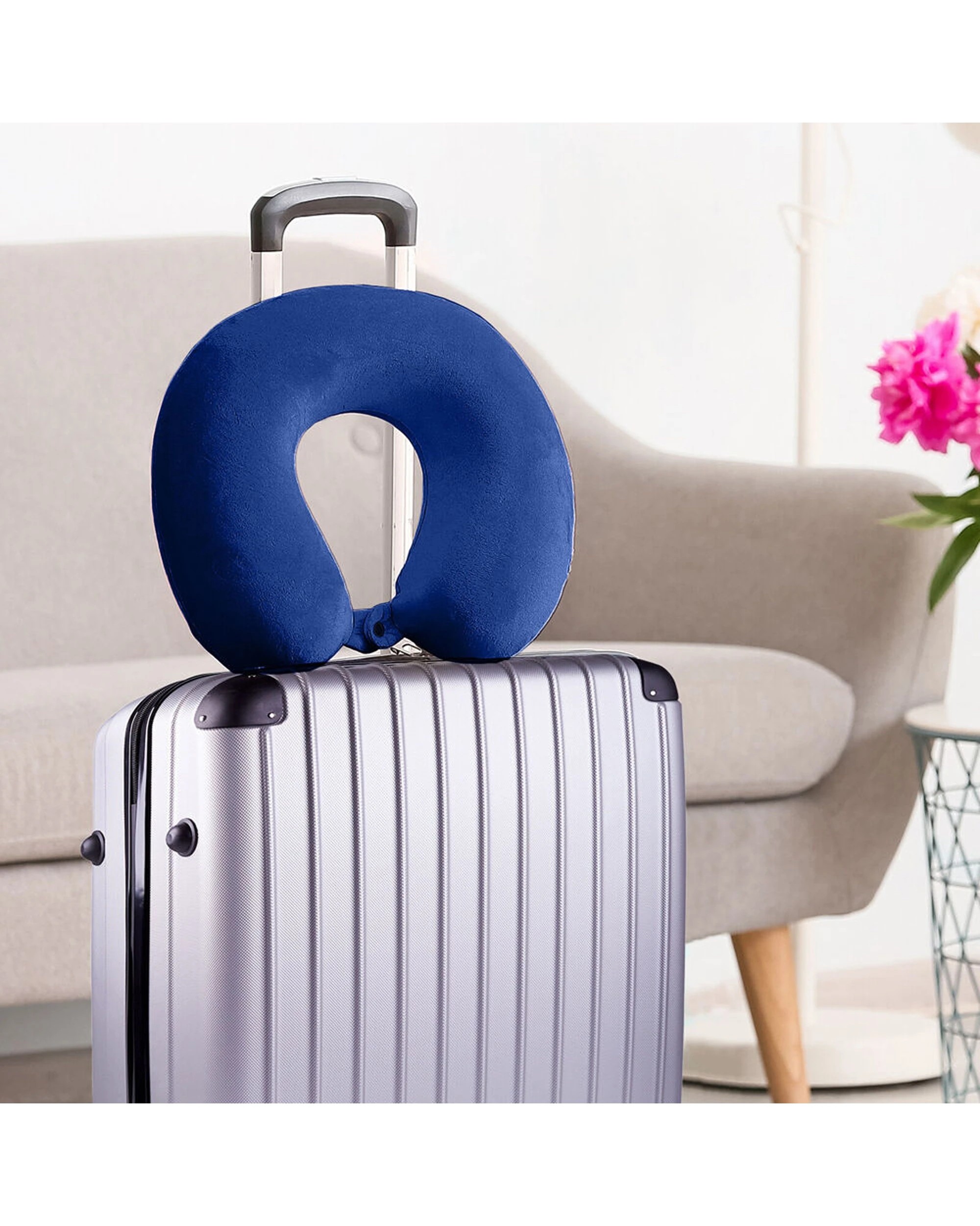 6 Milano 2PK Decor Polyester Memory Foam Travel Neck Support Pillow 30x30cm - Blue, 6 of 6