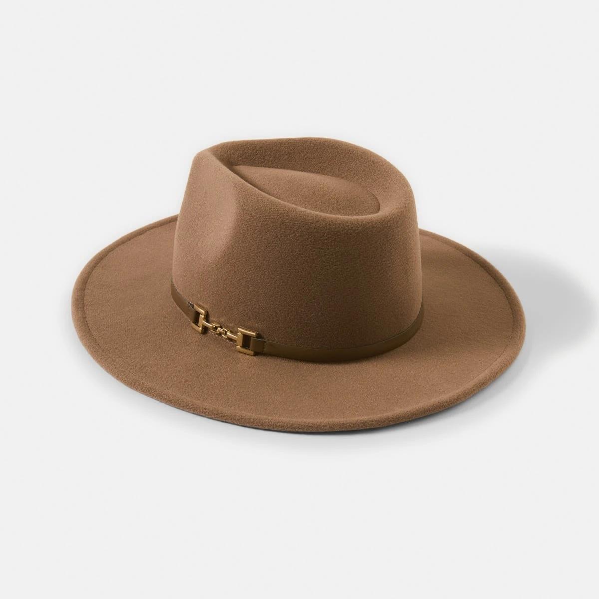 2 Metal Trim Fedora Hat Chocolate, 2 of 5