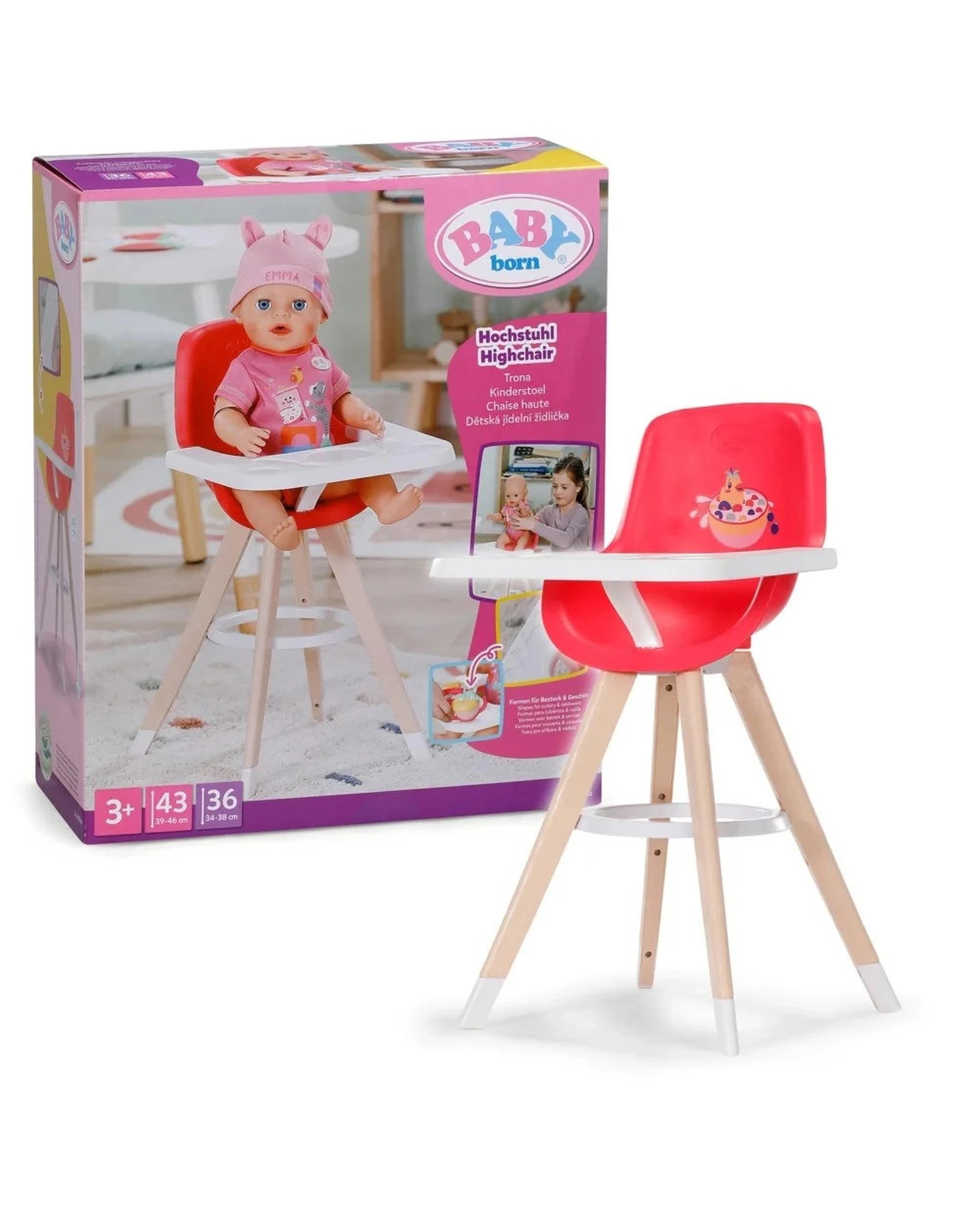 1 Baby Born High Chair - Red, 1 of 9