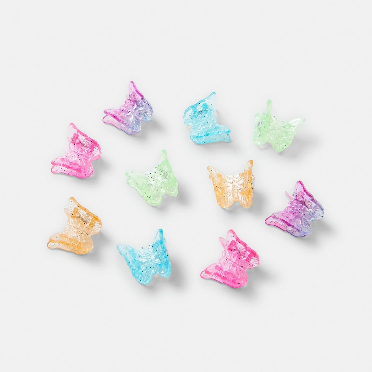 2 10 Pack Bright Butterfly Mini Hair Clips, 2 of 4